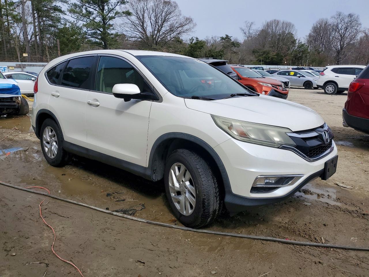 2015 Honda Cr-v Ex White vin: 5J6RM4H57FL033291