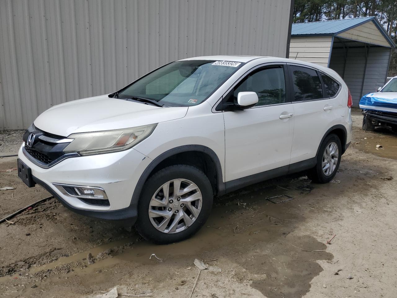 2015 Honda Cr-v Ex White vin: 5J6RM4H57FL033291 Damage: Left Front Fender, Heavy Scratch, 1 To 2 Inches
