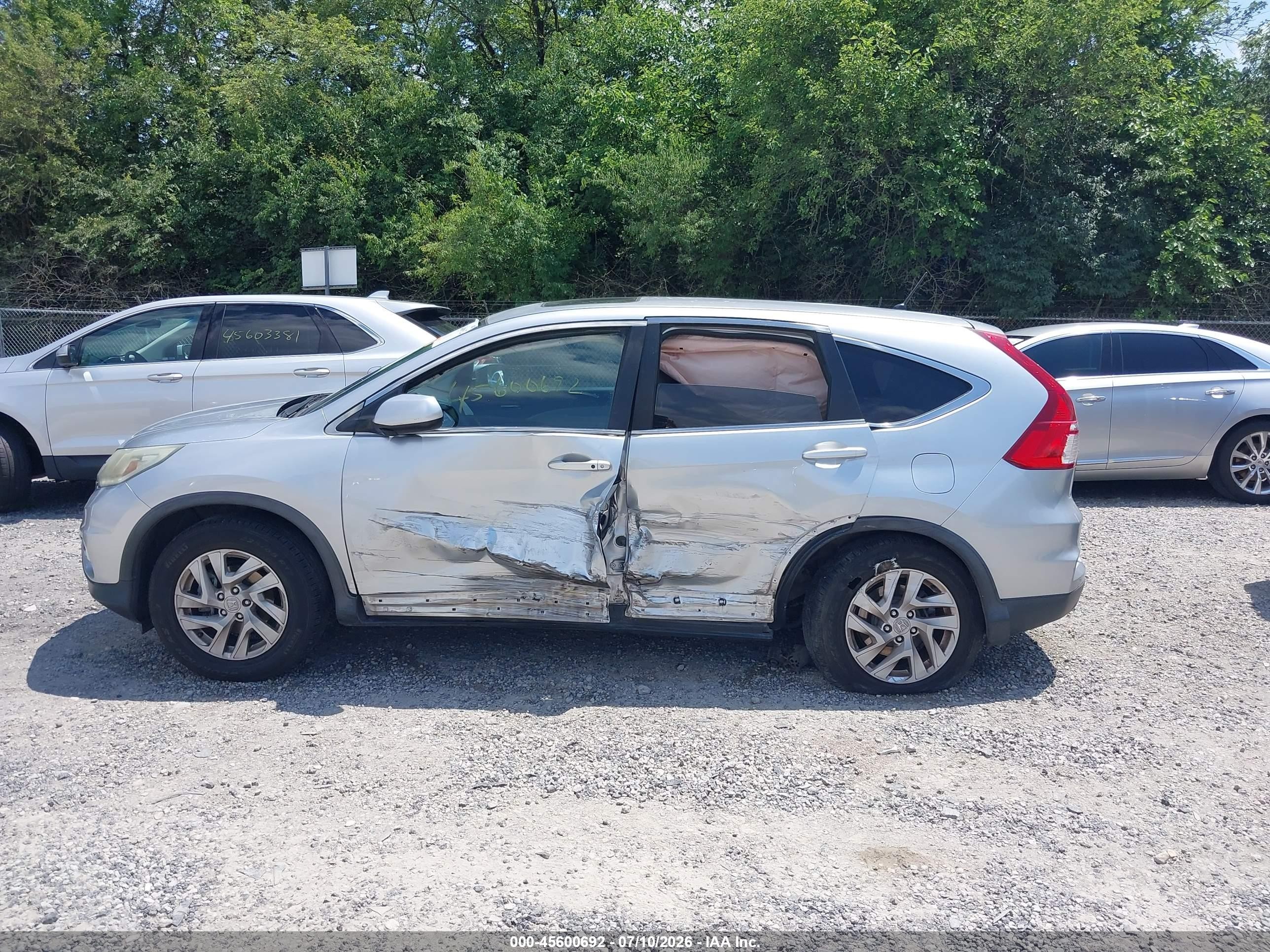 2015 Honda Cr-v Ex Gray vin: 5J6RM4H57FL041214