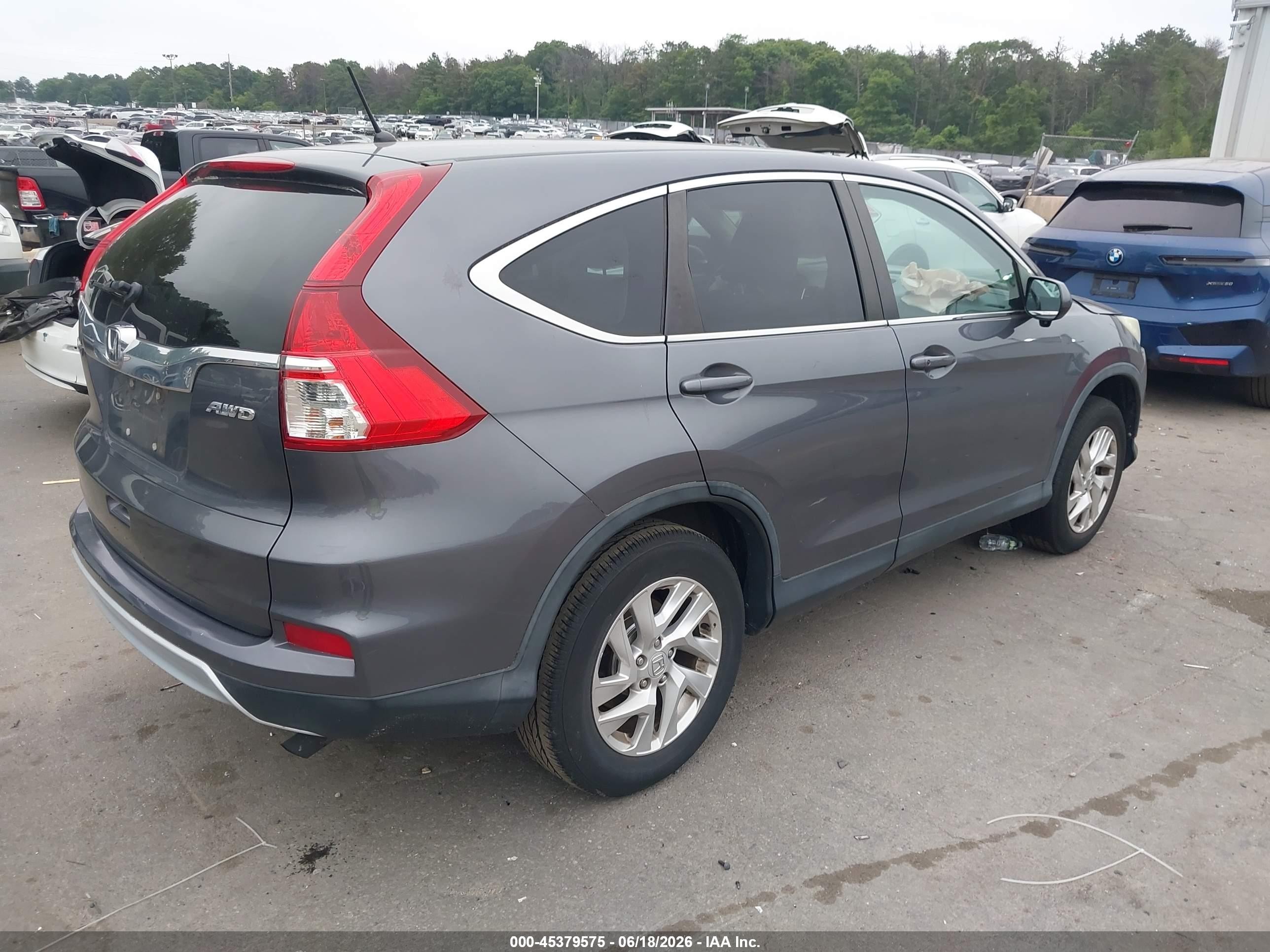 2015 Honda Cr-v Ex Серый vin: 5J6RM4H57FL058238