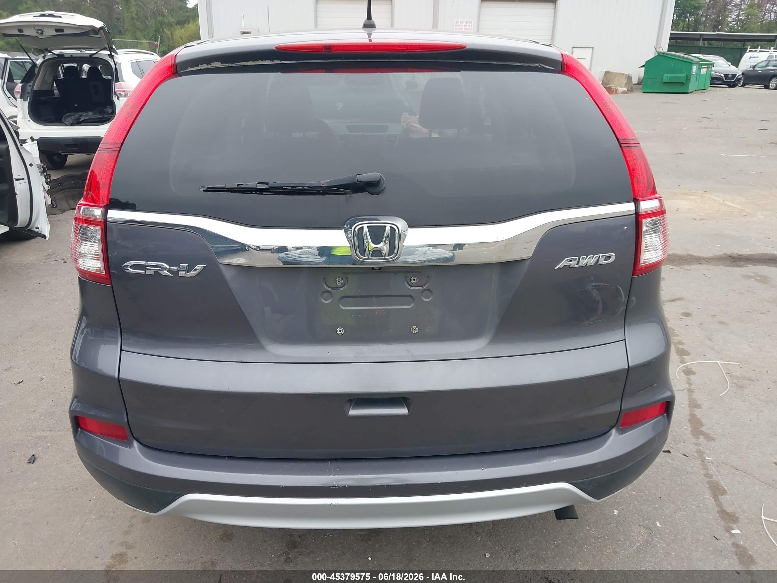 2015 Honda Cr-v Ex Серый vin: 5J6RM4H57FL058238