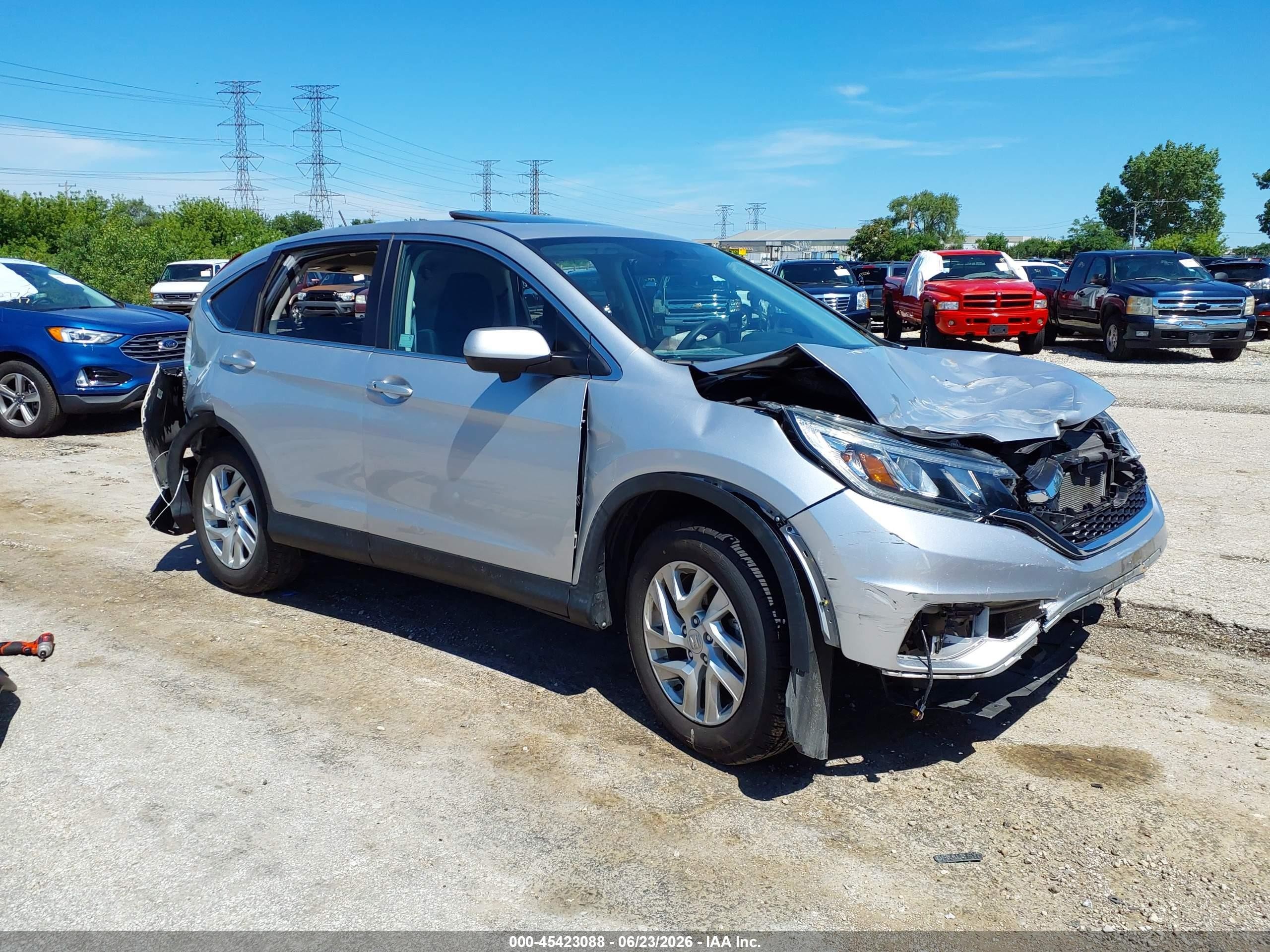 2015 Honda Cr-v Ex Silver vin: 5J6RM4H57FL111021