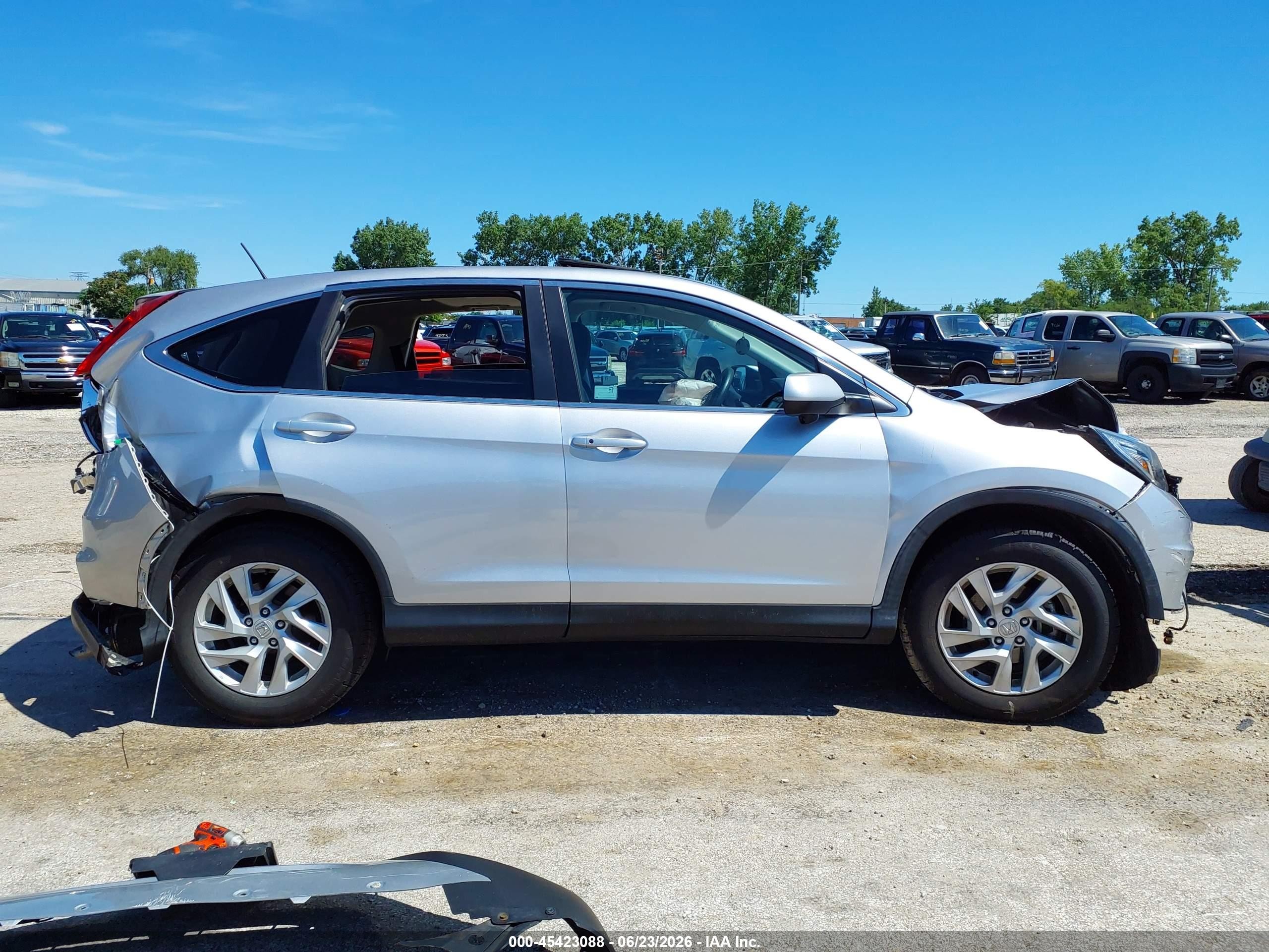 2015 Honda Cr-v Ex Silver vin: 5J6RM4H57FL111021