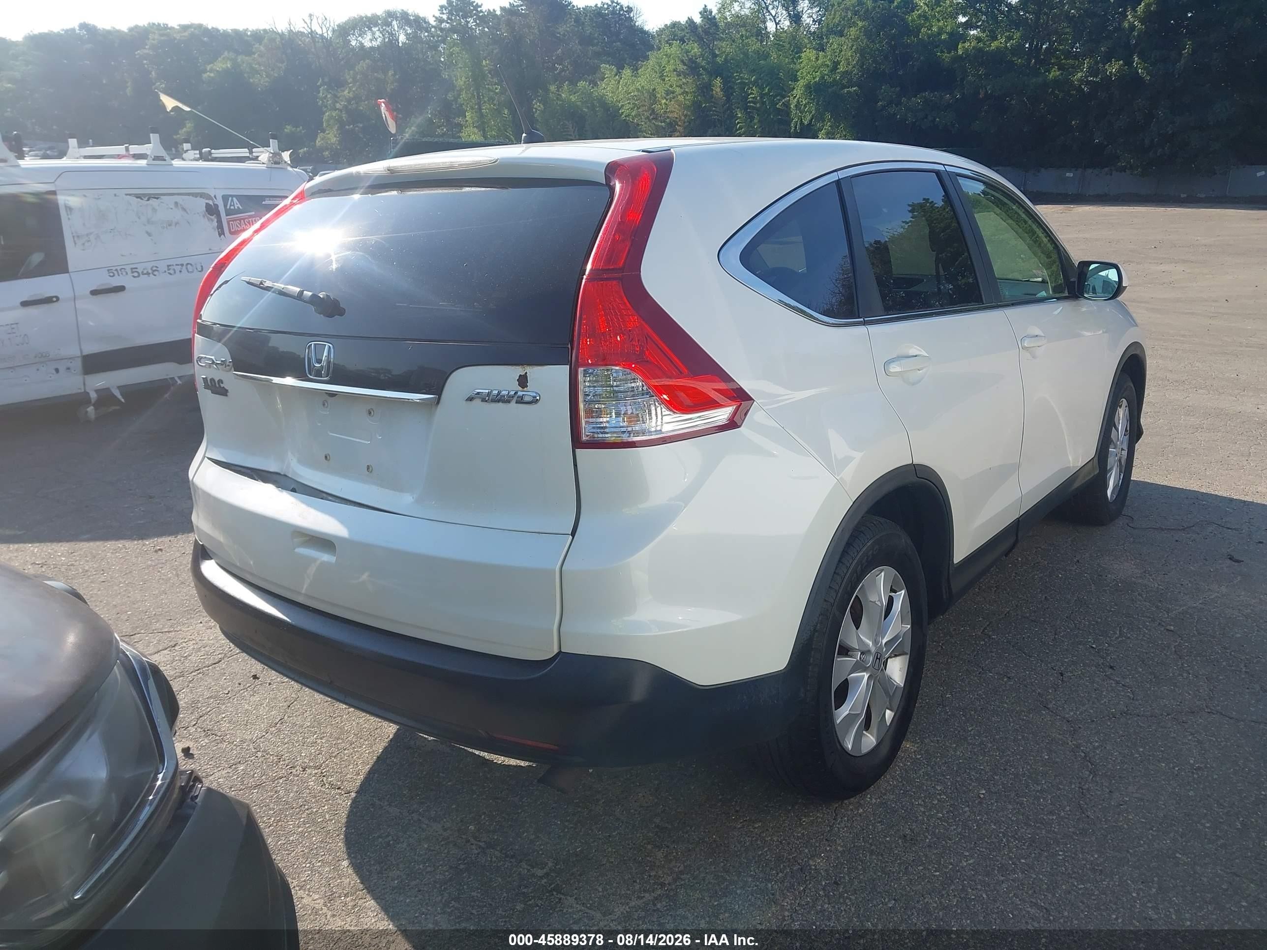 2012 Honda Cr-v Ex White vin: 5J6RM4H58CL056350