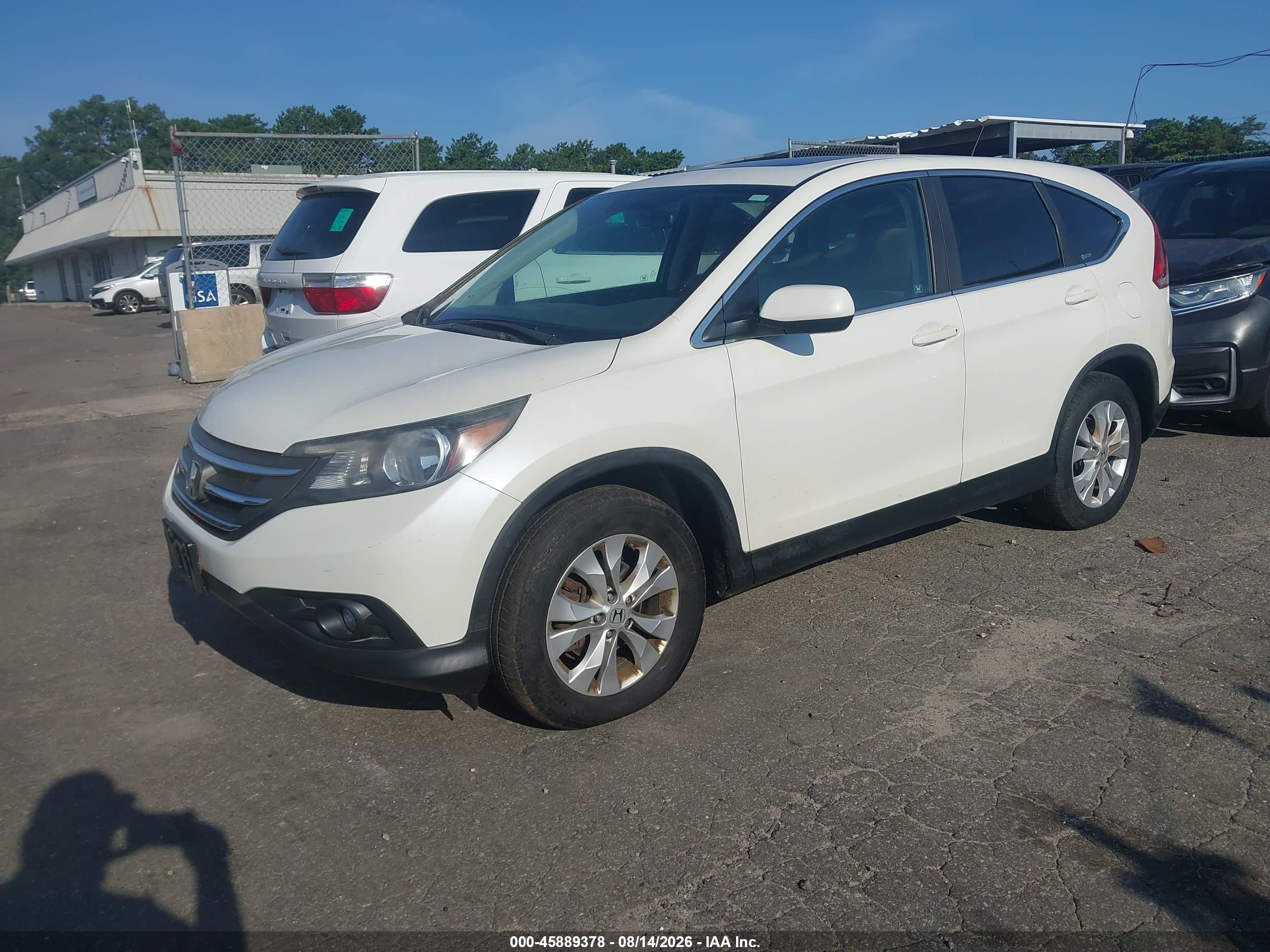 2012 Honda Cr-v Ex White vin: 5J6RM4H58CL056350