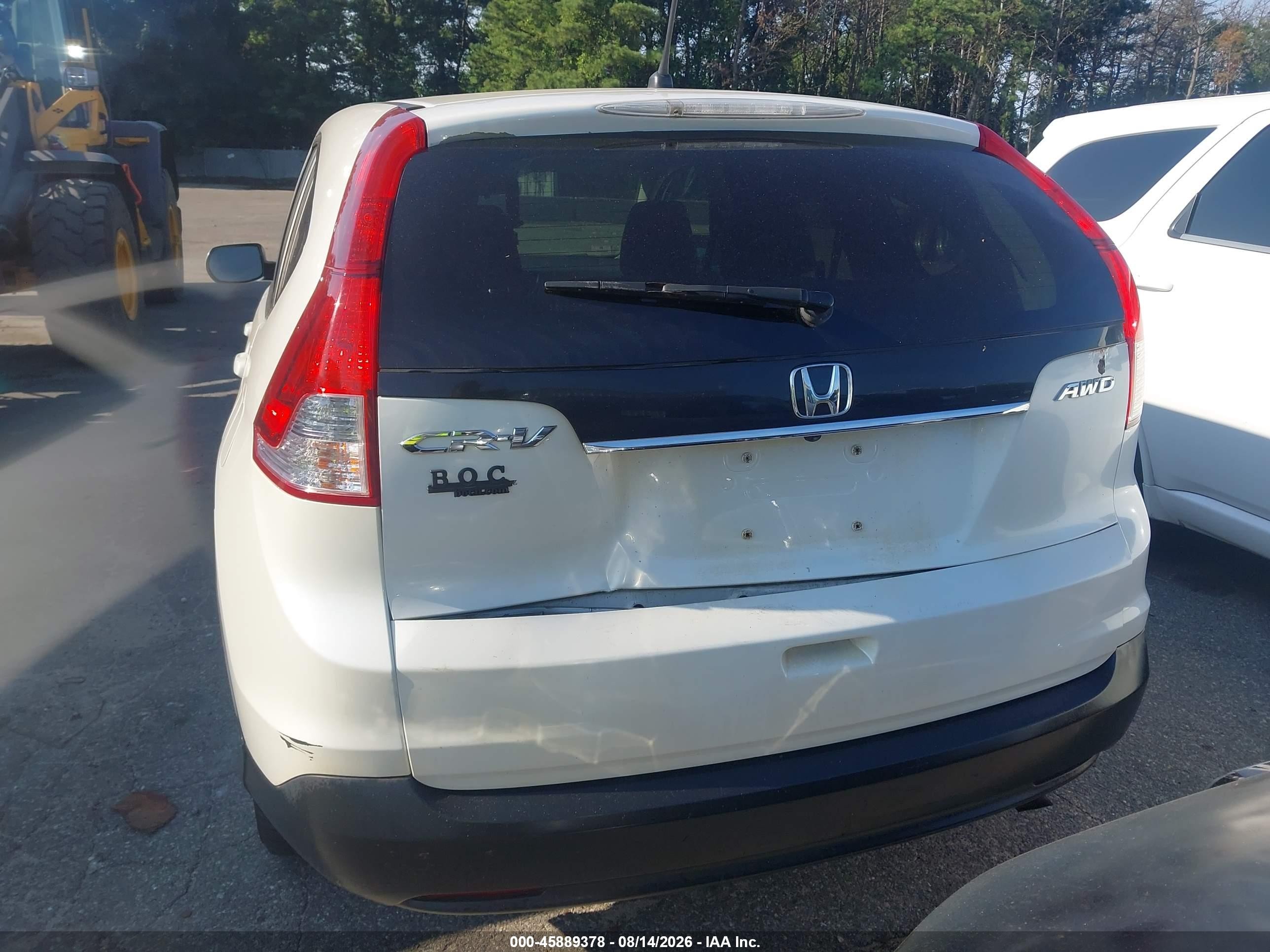 2012 Honda Cr-v Ex White vin: 5J6RM4H58CL056350