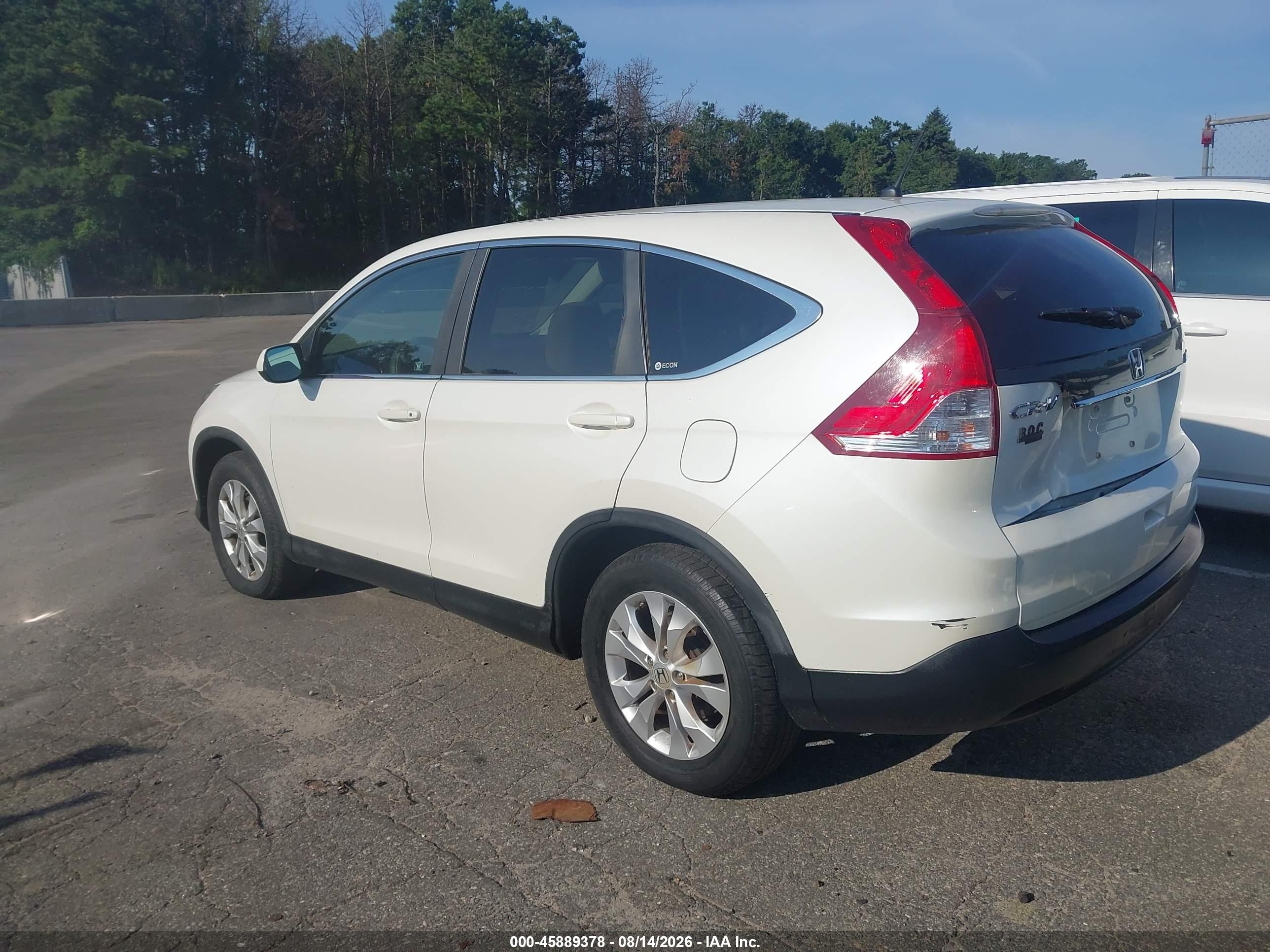 2012 Honda Cr-v Ex White vin: 5J6RM4H58CL056350