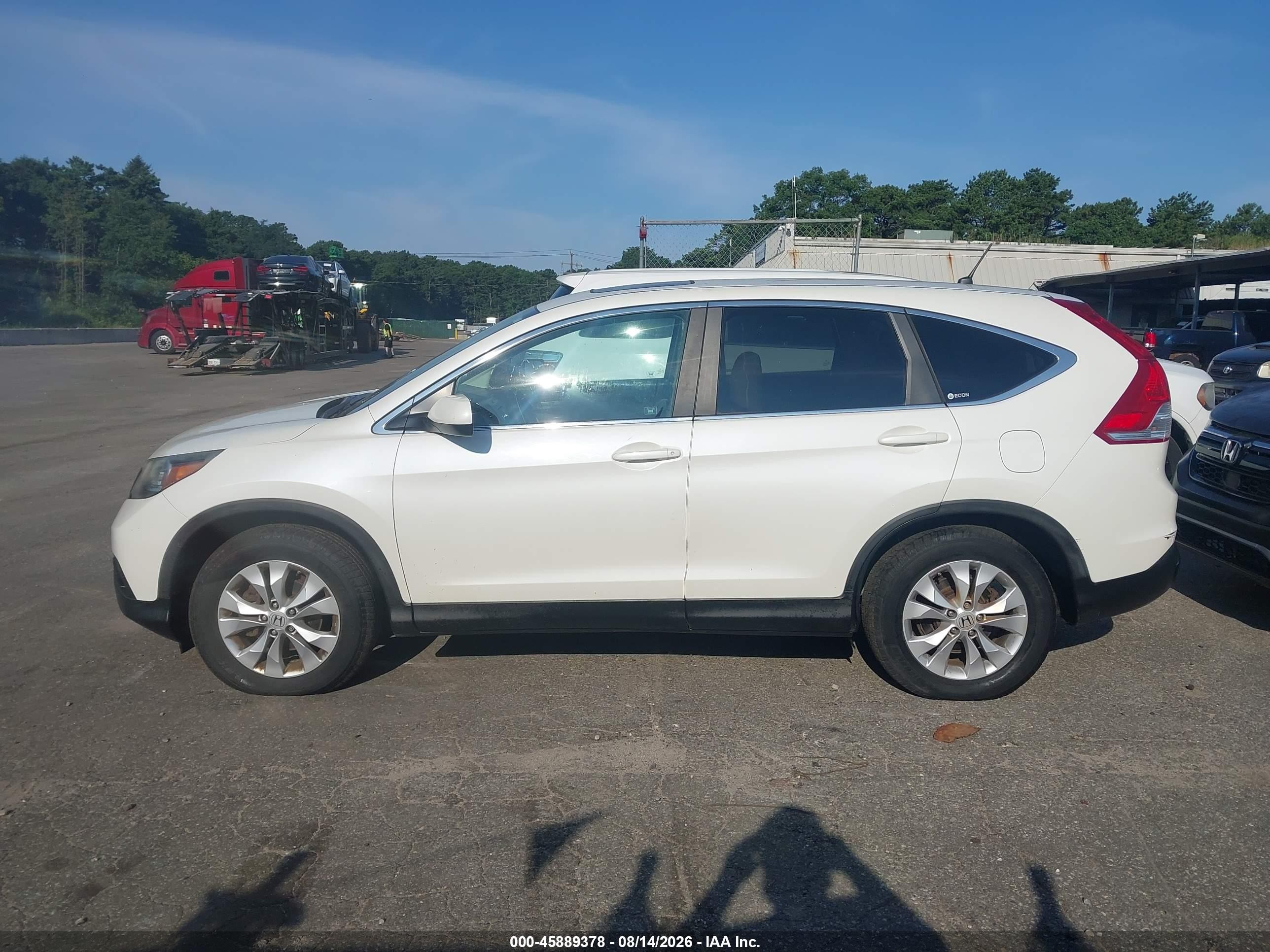 2012 Honda Cr-v Ex White vin: 5J6RM4H58CL056350