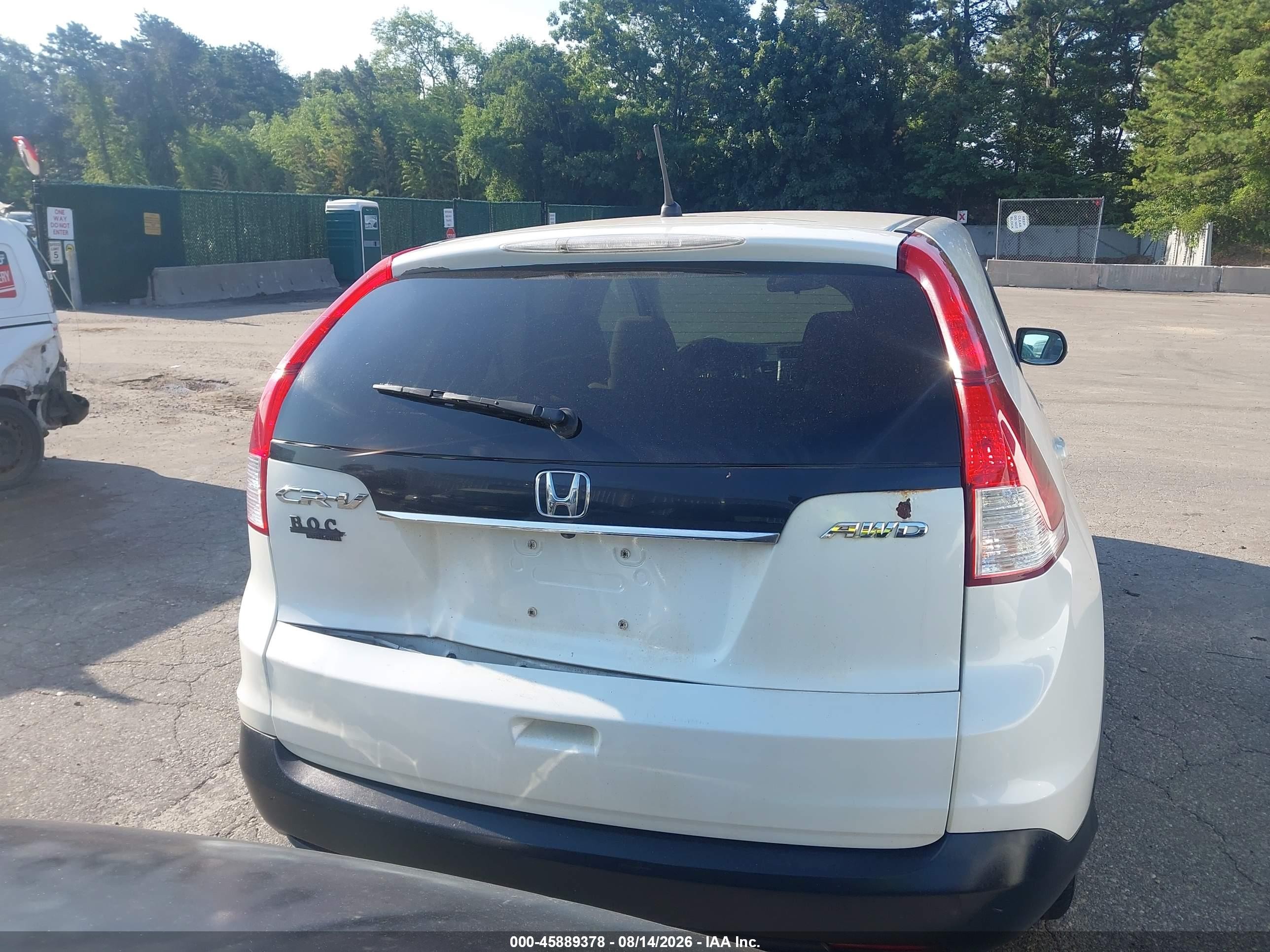 2012 Honda Cr-v Ex White vin: 5J6RM4H58CL056350