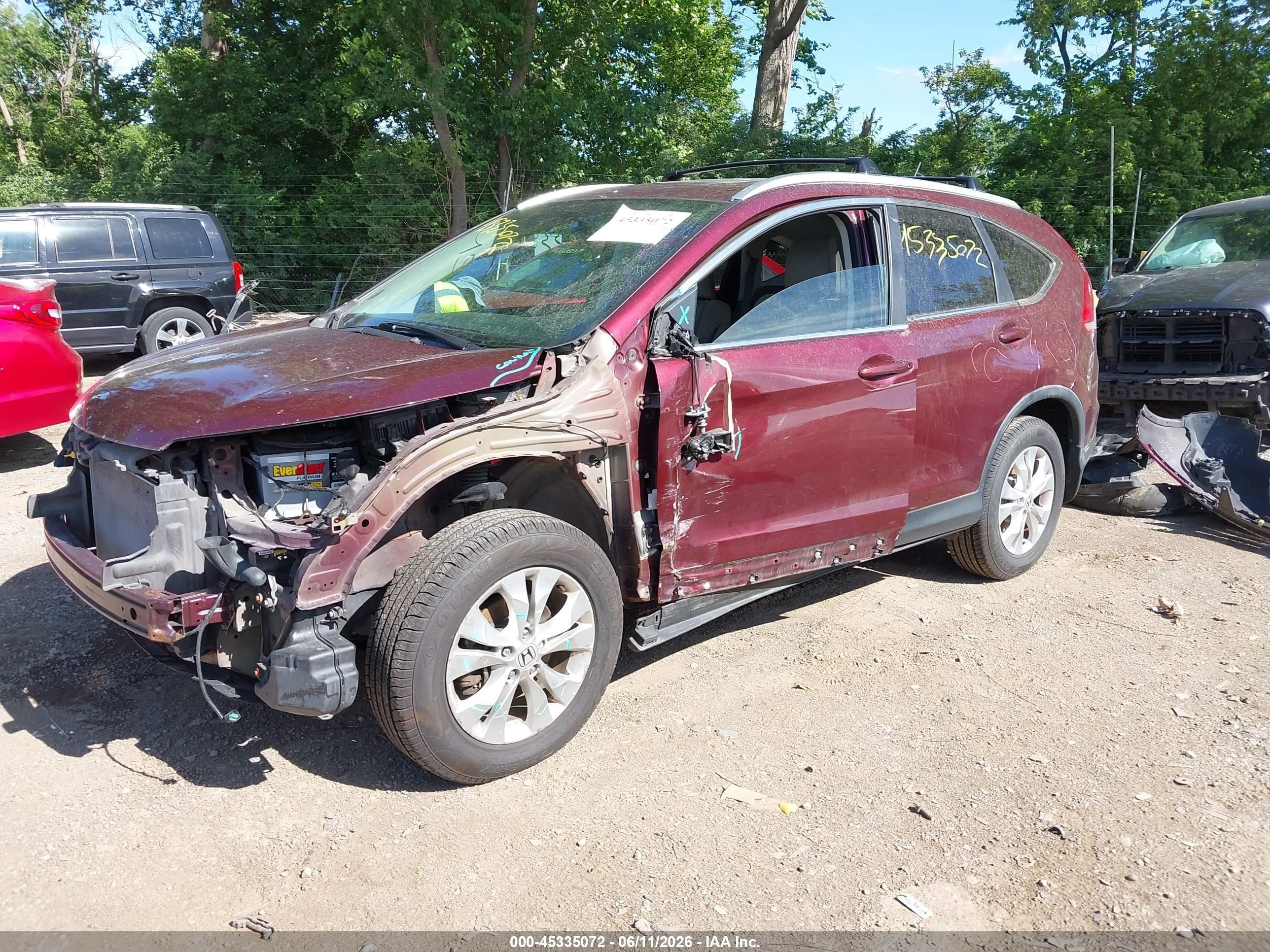 2014 Honda Cr-v Ex Red vin: 5J6RM4H58EL098858