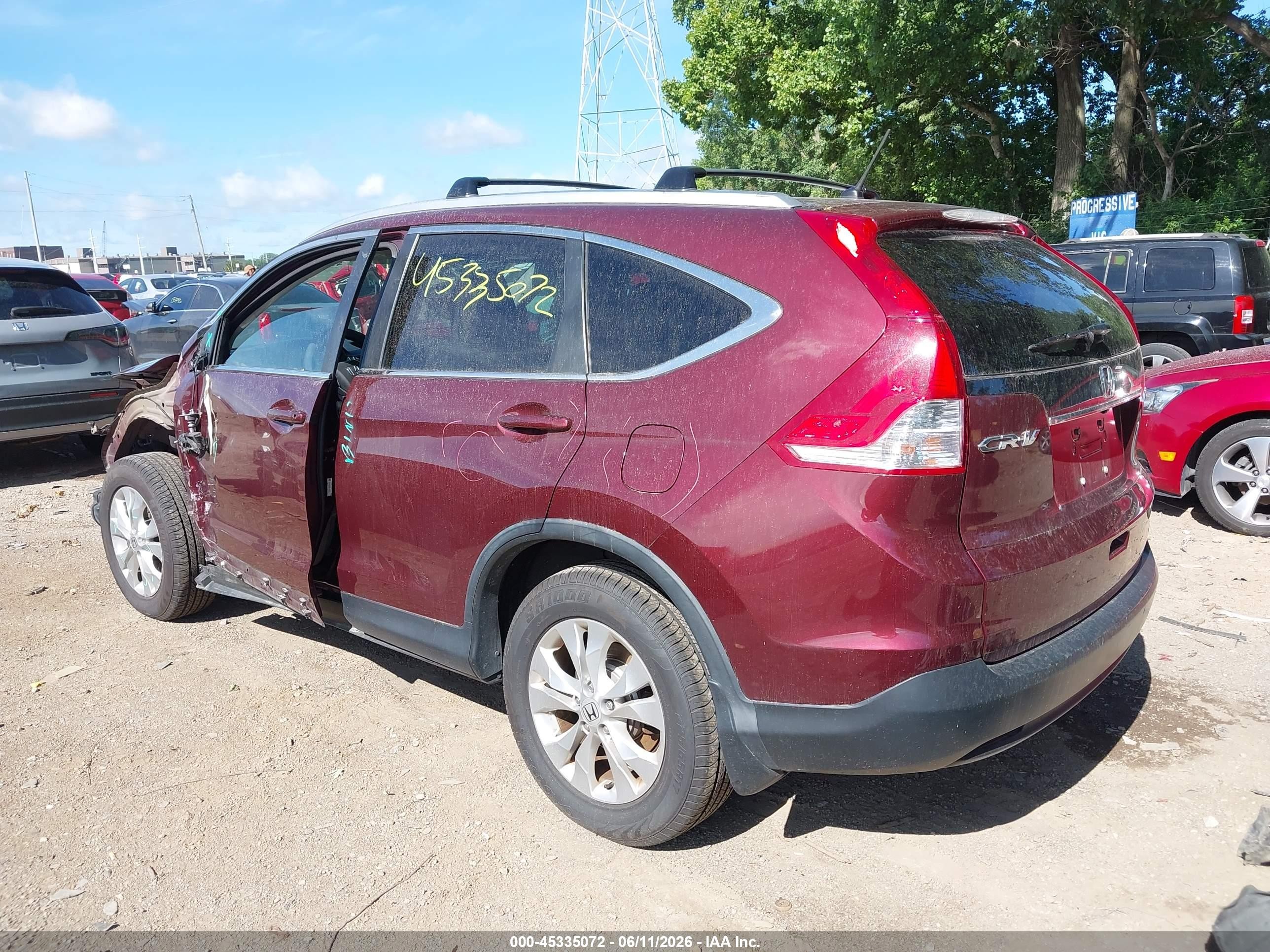 2014 Honda Cr-v Ex Red vin: 5J6RM4H58EL098858