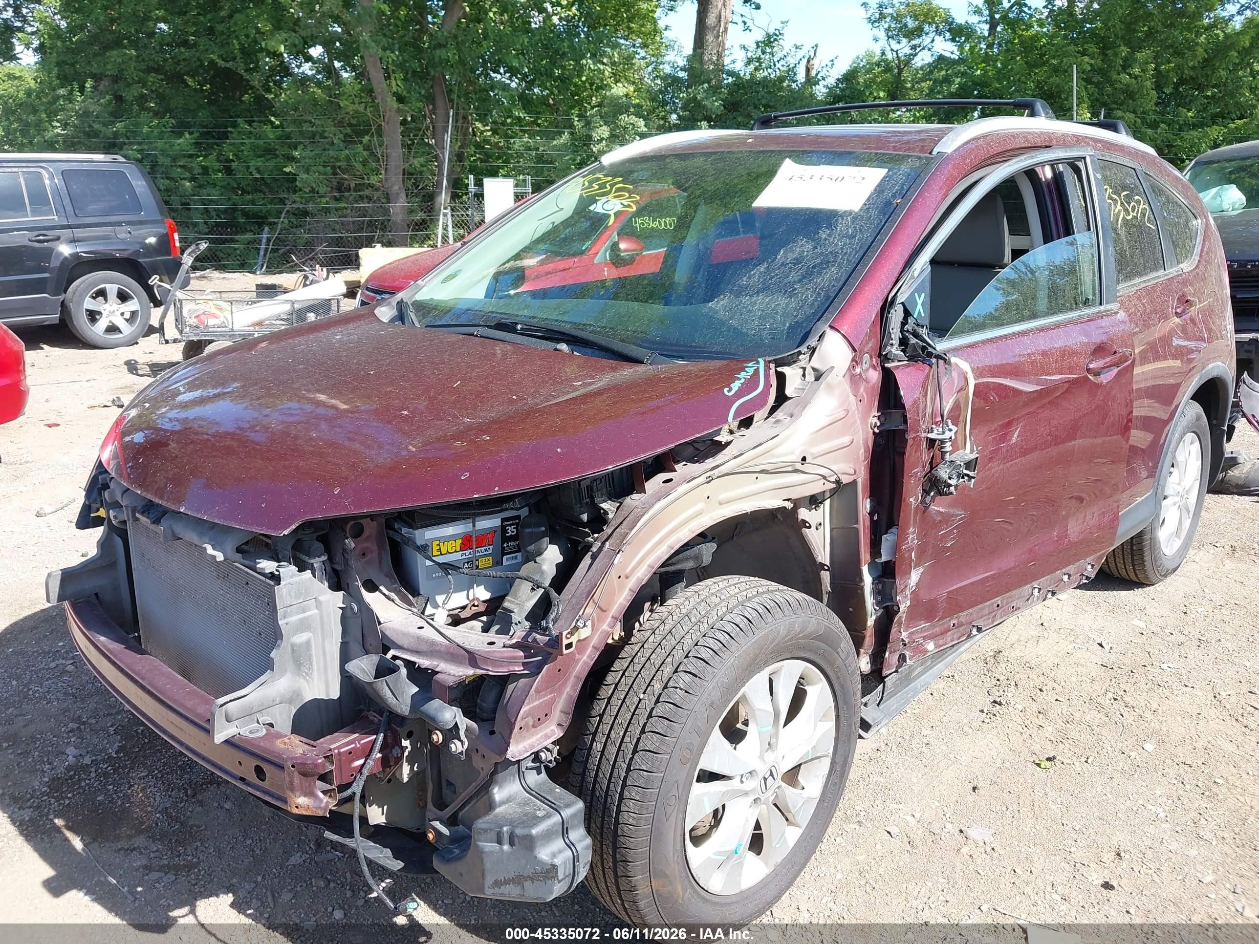 2014 Honda Cr-v Ex Red vin: 5J6RM4H58EL098858