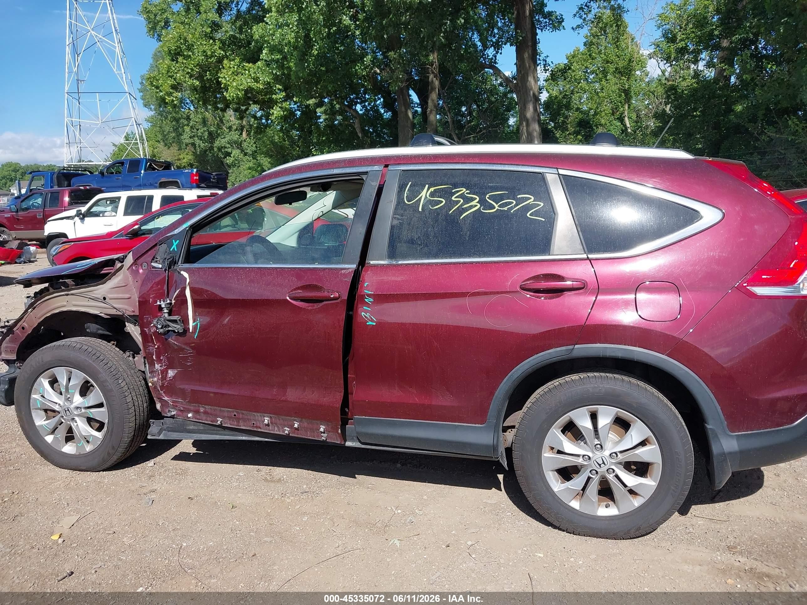 2014 Honda Cr-v Ex Red vin: 5J6RM4H58EL098858