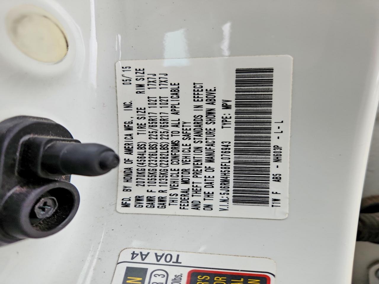 2015 Honda Cr-v Ex Белый vin: 5J6RM4H58FL076943
