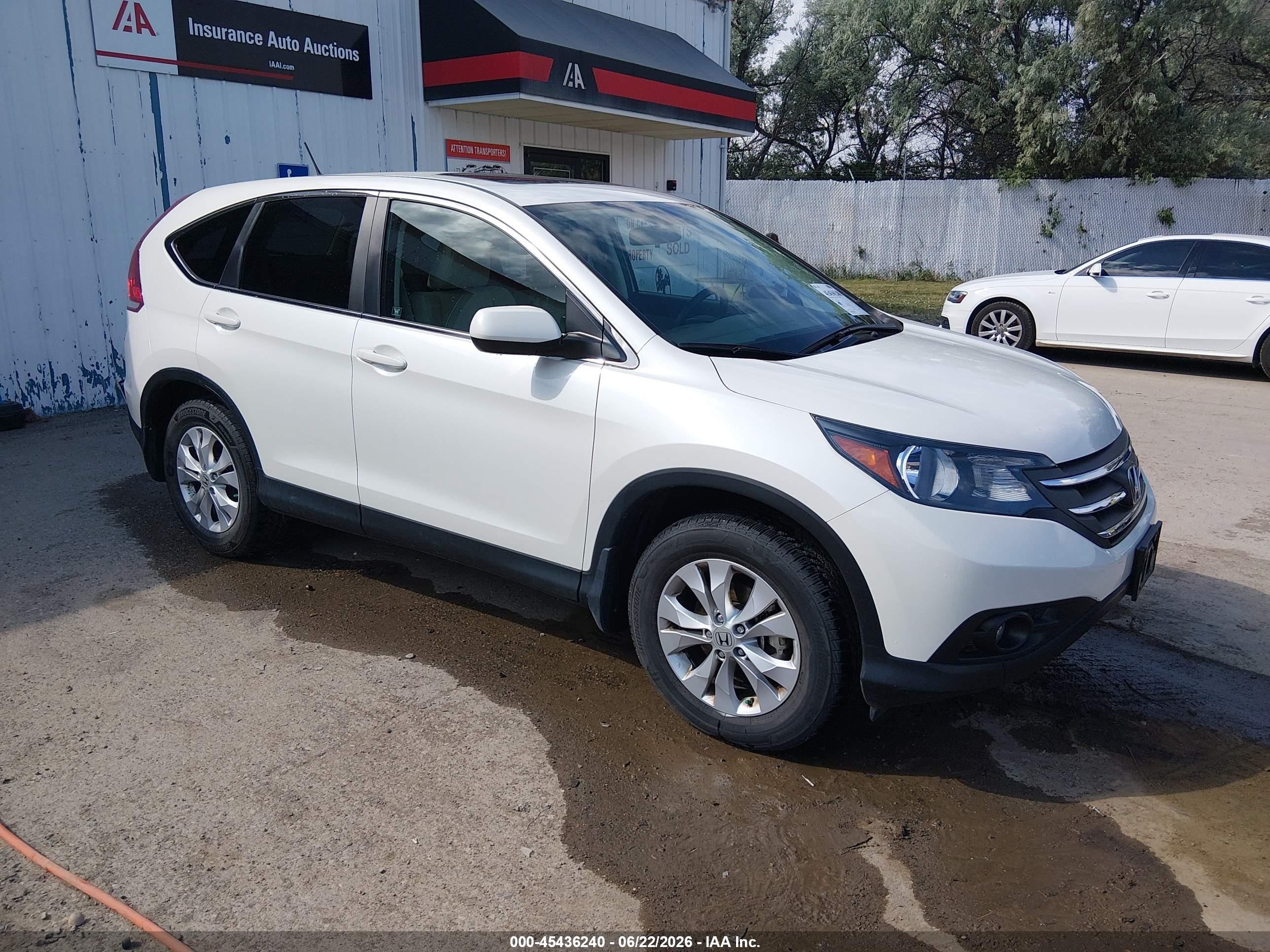 2012 Honda Cr-v Ex White vin: 5J6RM4H59CL044465