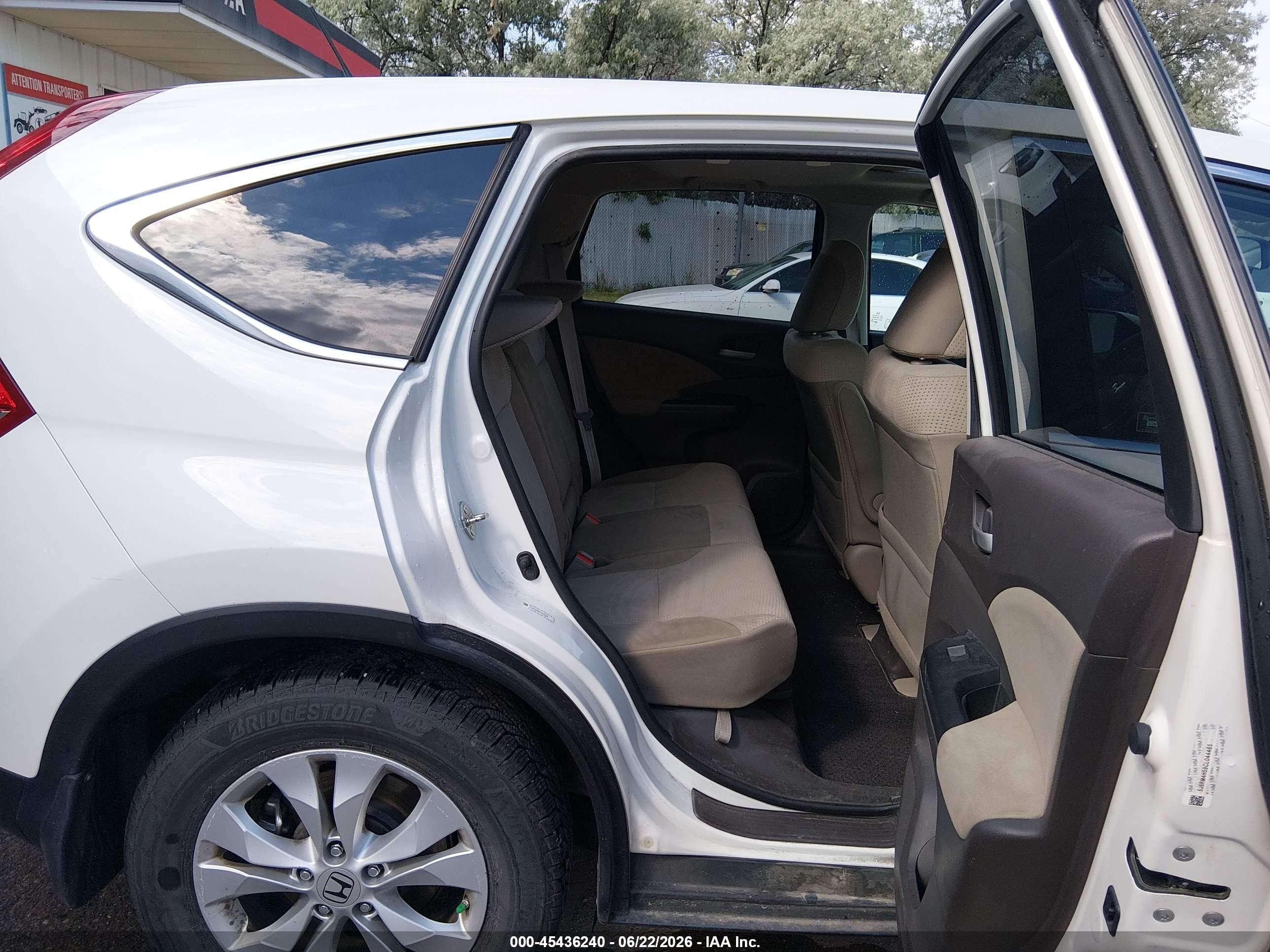 2012 Honda Cr-v Ex White vin: 5J6RM4H59CL044465