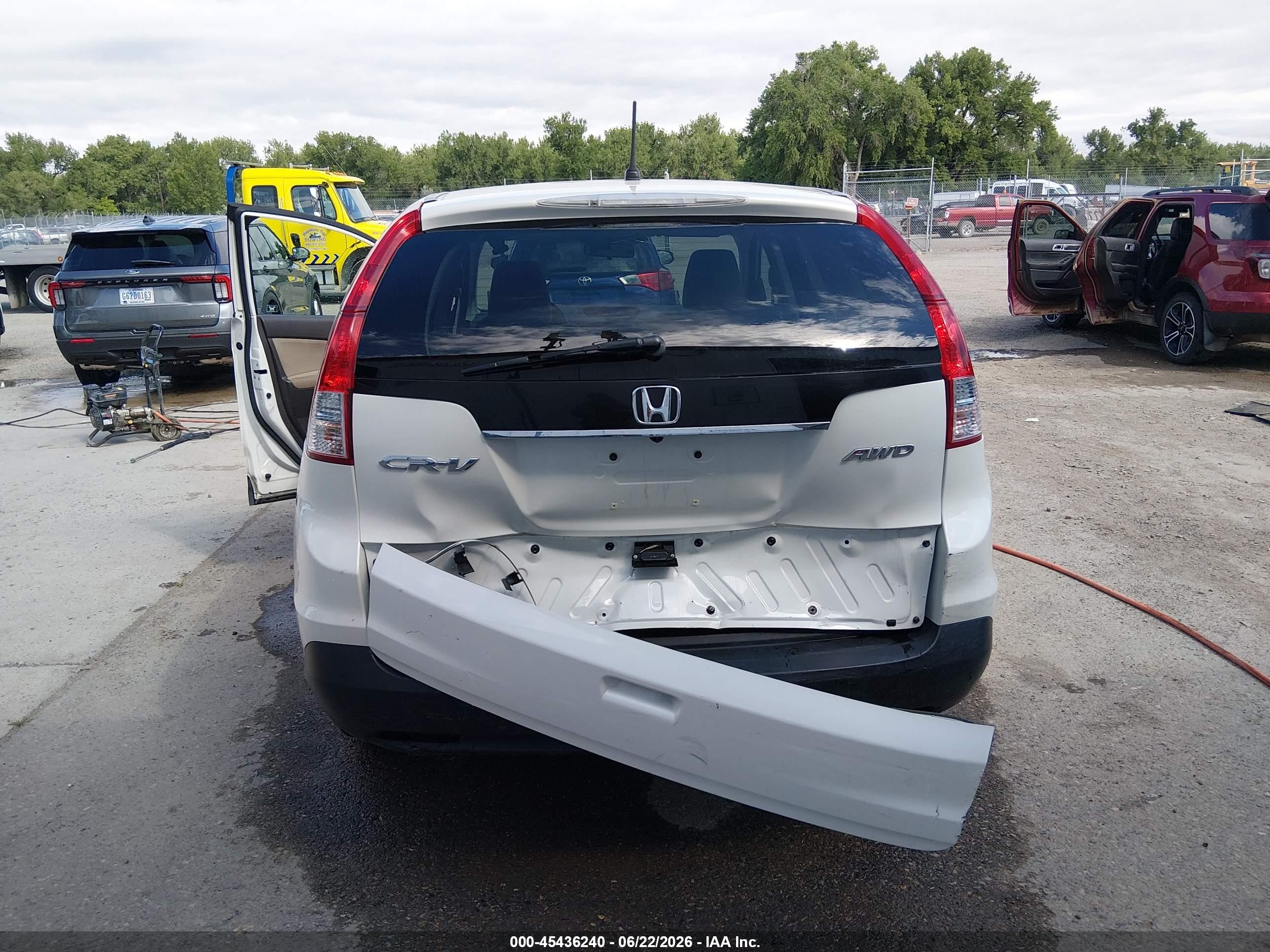 2012 Honda Cr-v Ex White vin: 5J6RM4H59CL044465