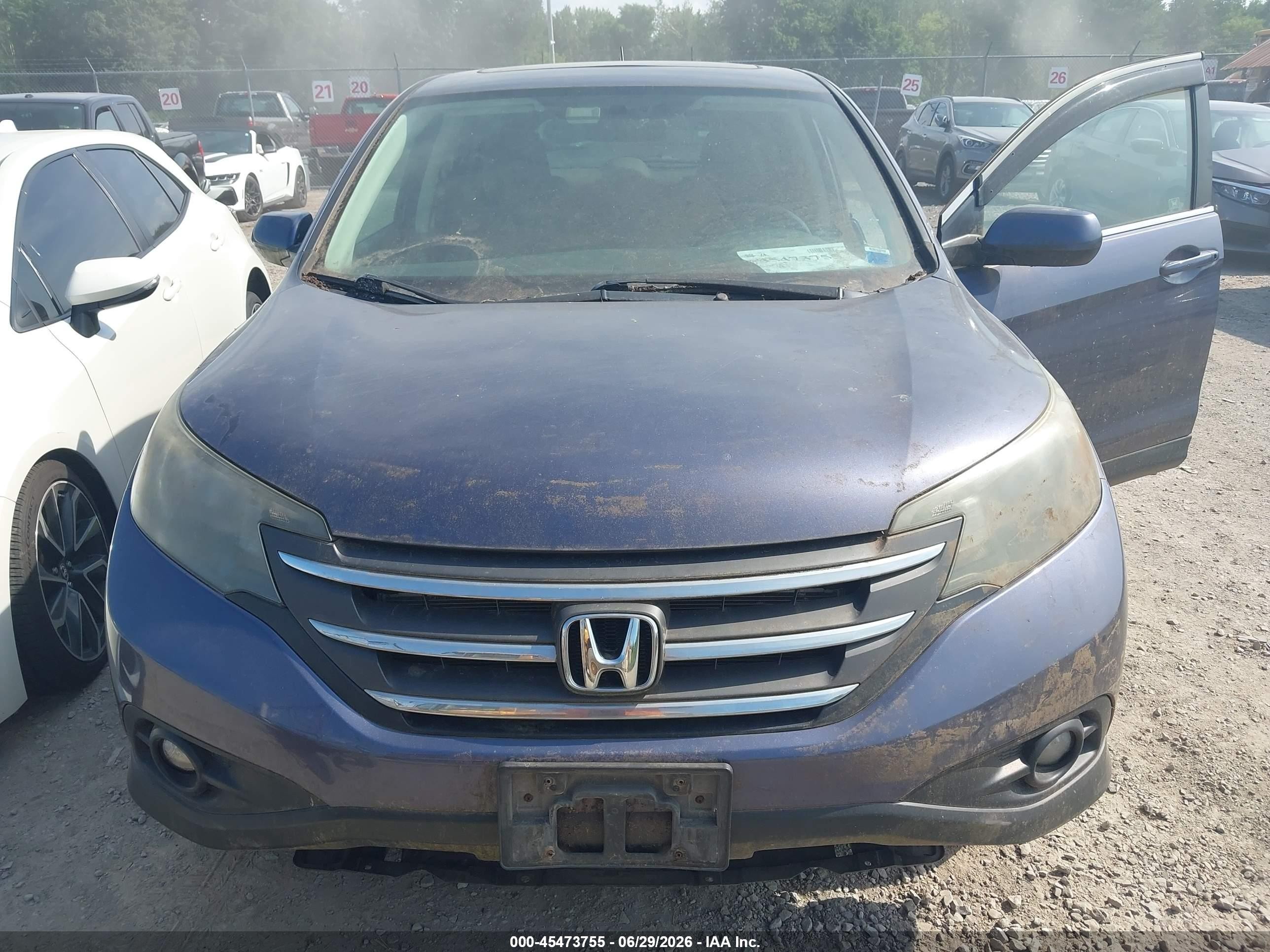 2012 Honda Cr-v Ex Blue vin: 5J6RM4H59CL083444