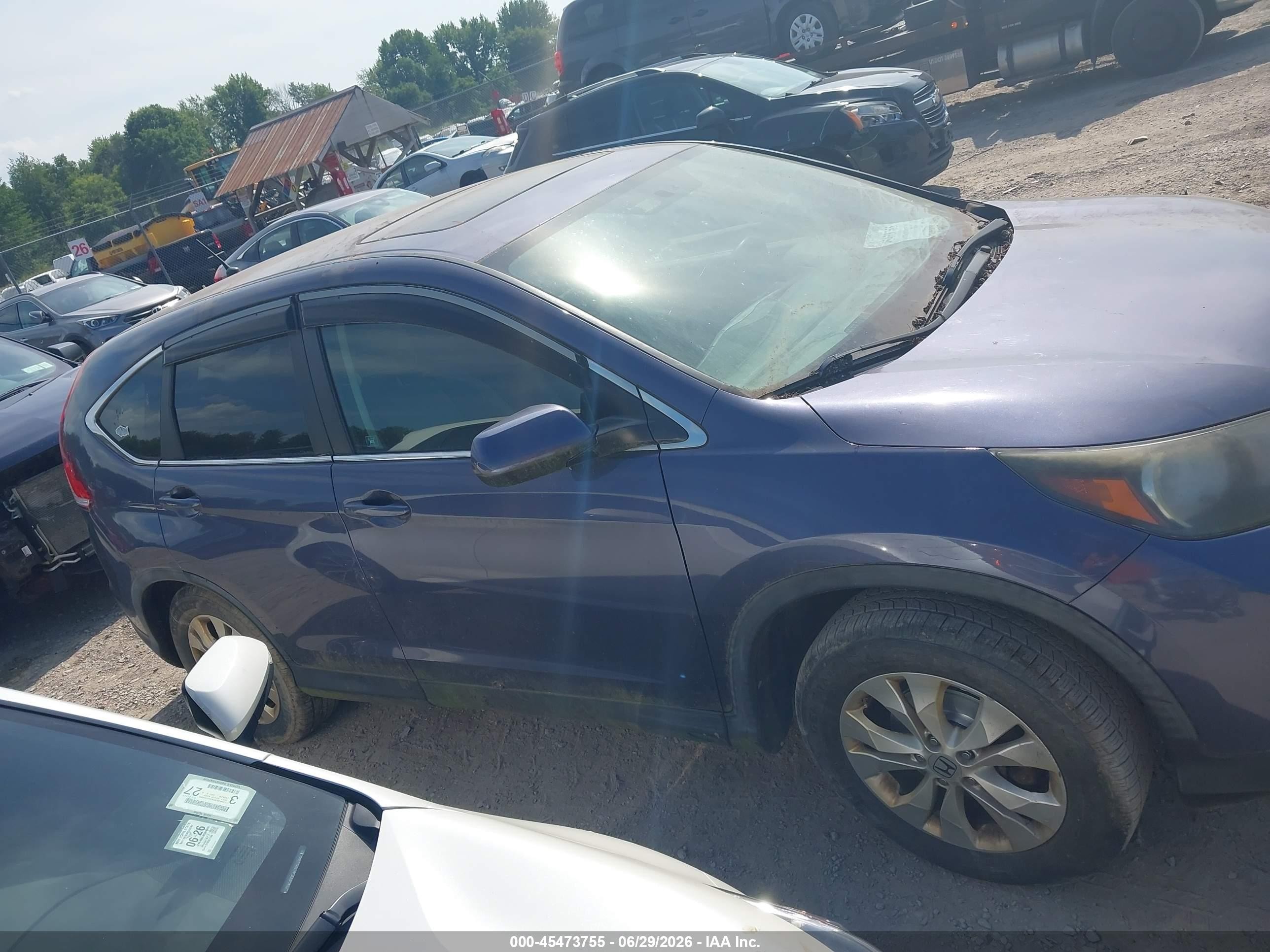 2012 Honda Cr-v Ex Blue vin: 5J6RM4H59CL083444