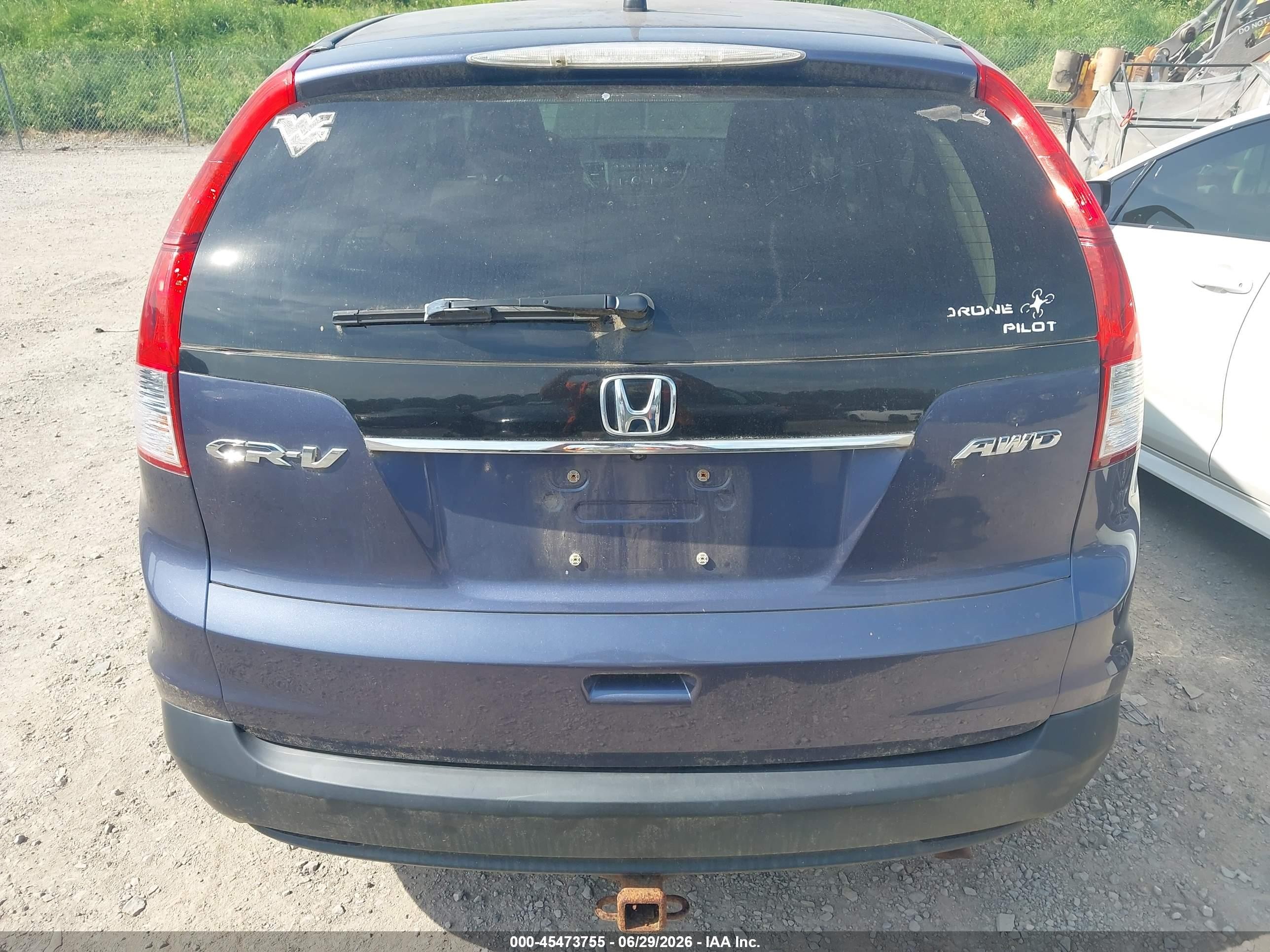2012 Honda Cr-v Ex Blue vin: 5J6RM4H59CL083444