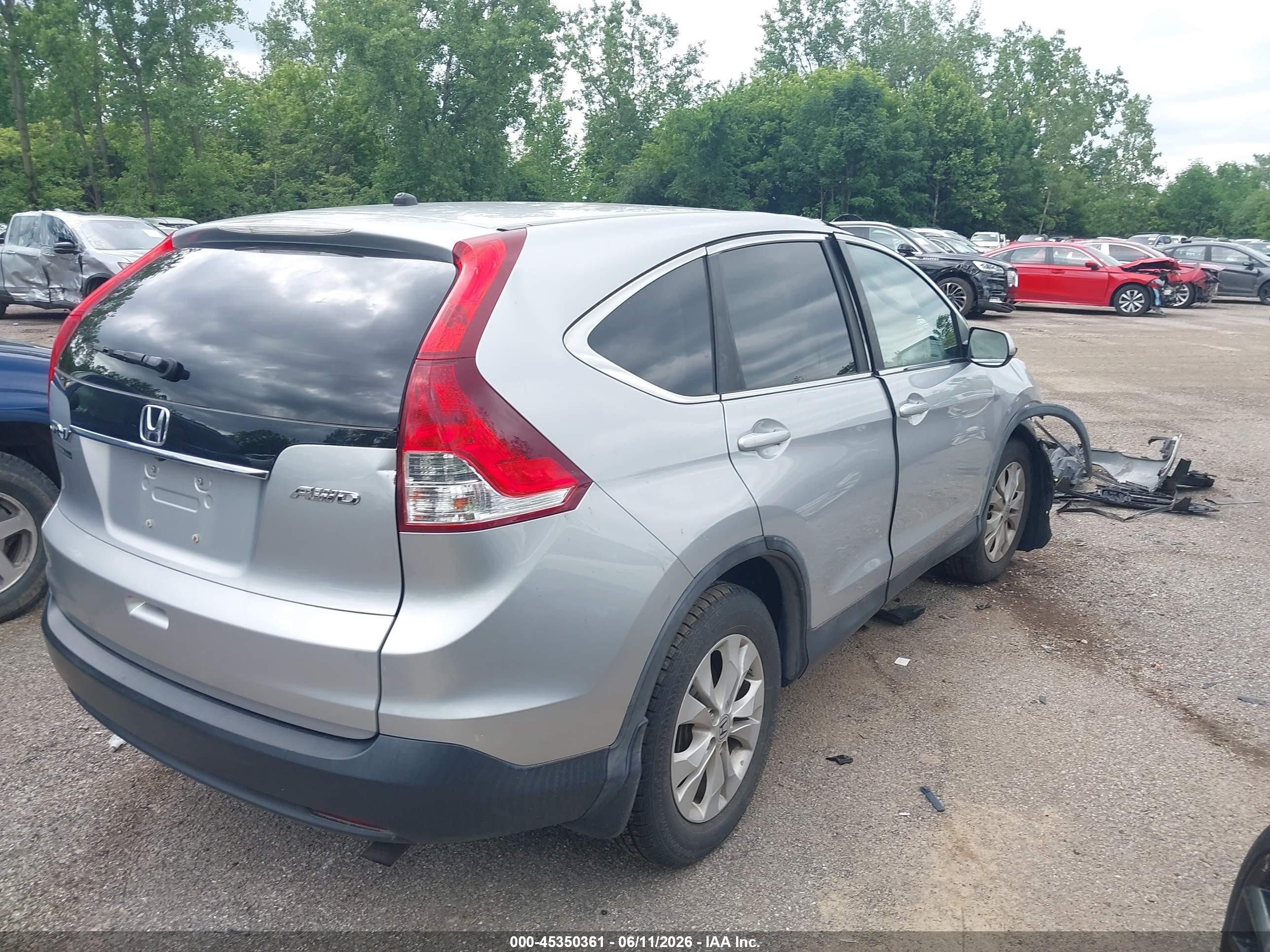 2013 Honda Cr-v Ex Серебряный vin: 5J6RM4H59DL003707