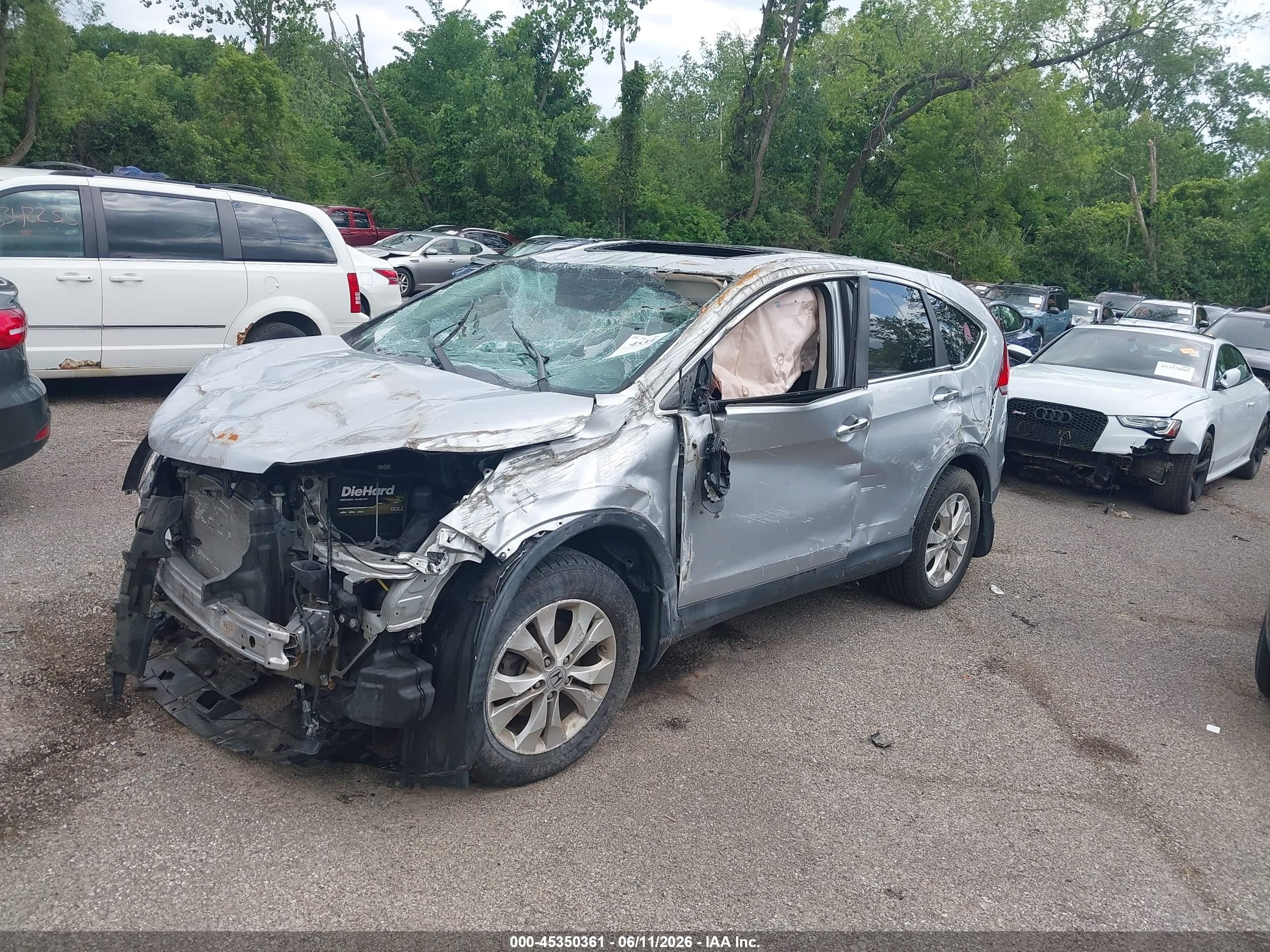 2013 Honda Cr-v Ex Серебряный vin: 5J6RM4H59DL003707
