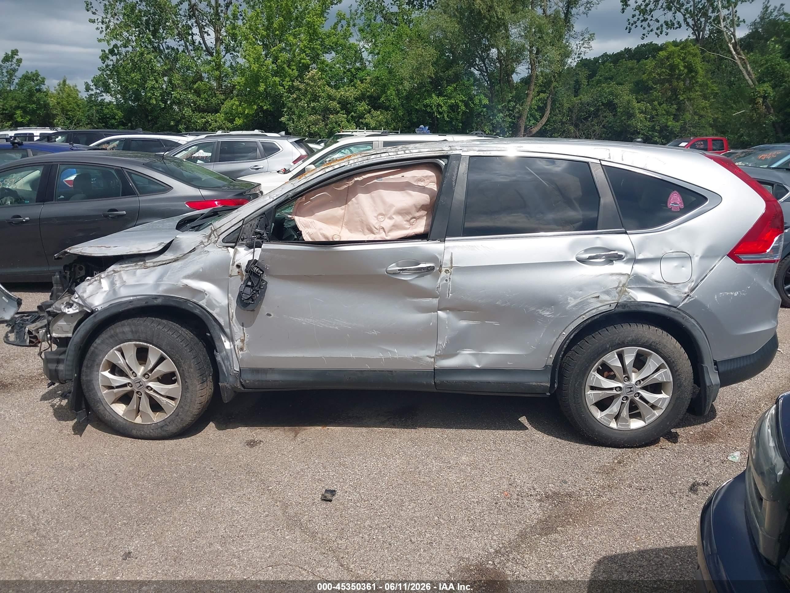 2013 Honda Cr-v Ex Серебряный vin: 5J6RM4H59DL003707