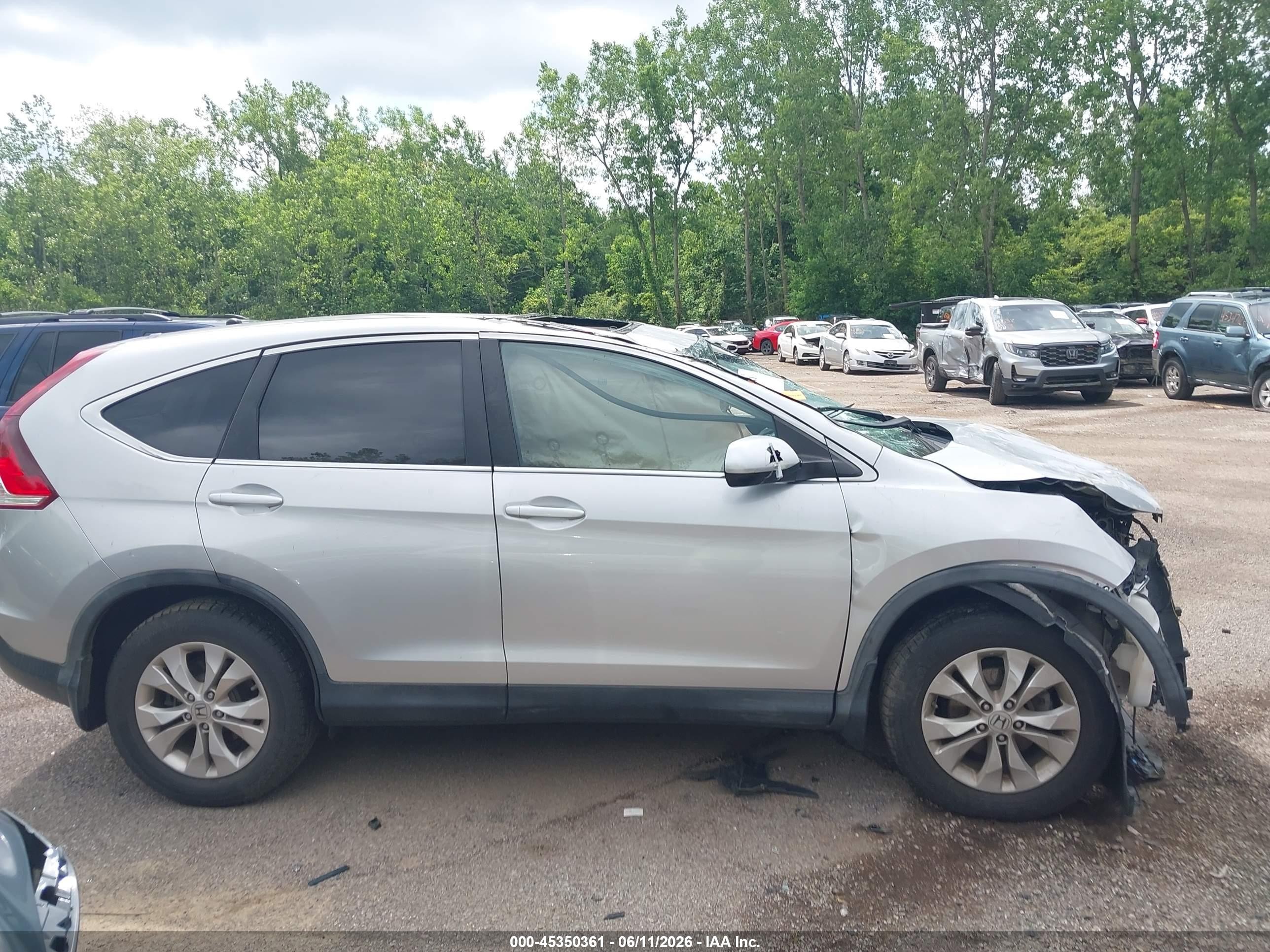 2013 Honda Cr-v Ex Серебряный vin: 5J6RM4H59DL003707