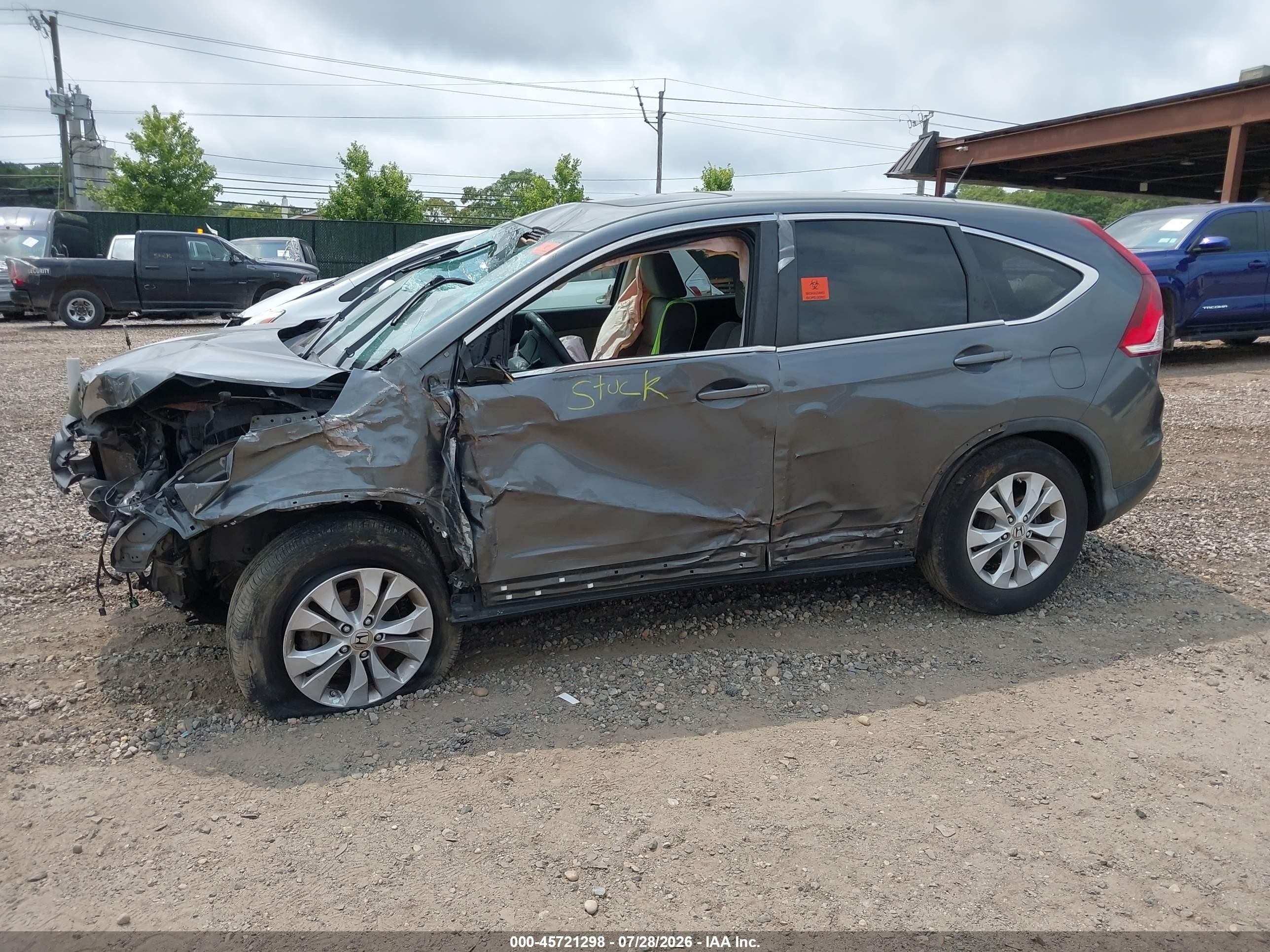 2013 Honda Cr-v Ex Gray vin: 5J6RM4H59DL051420