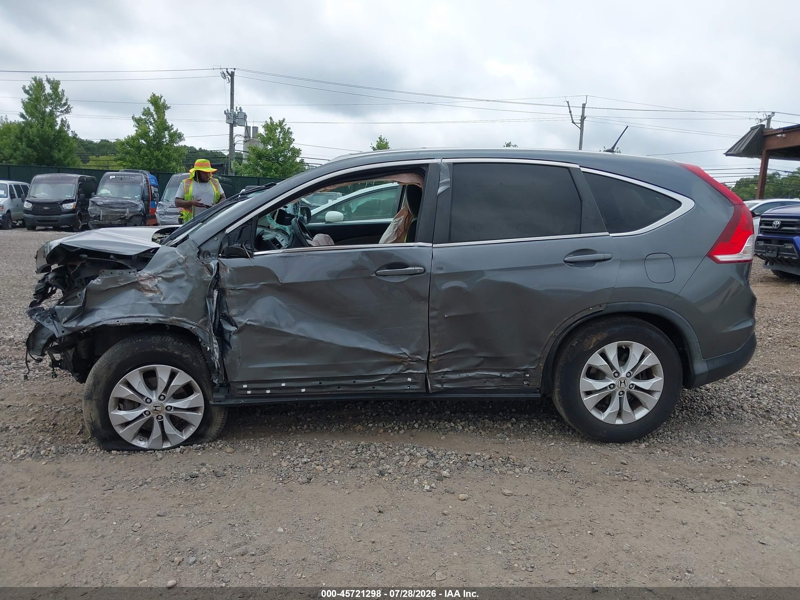 2013 Honda Cr-v Ex Gray vin: 5J6RM4H59DL051420