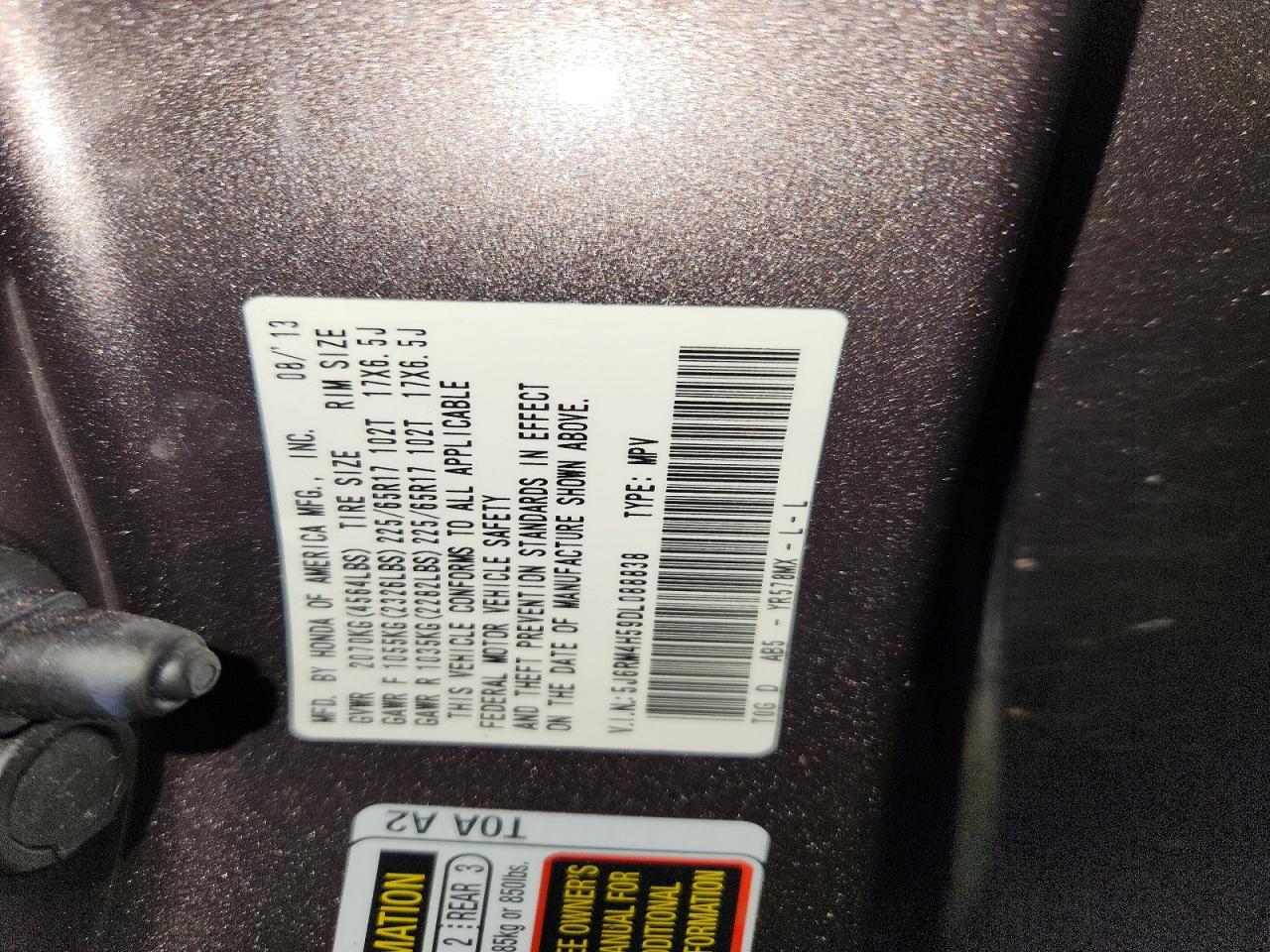 2013 Honda Cr-v Ex Gray vin: 5J6RM4H59DL088838