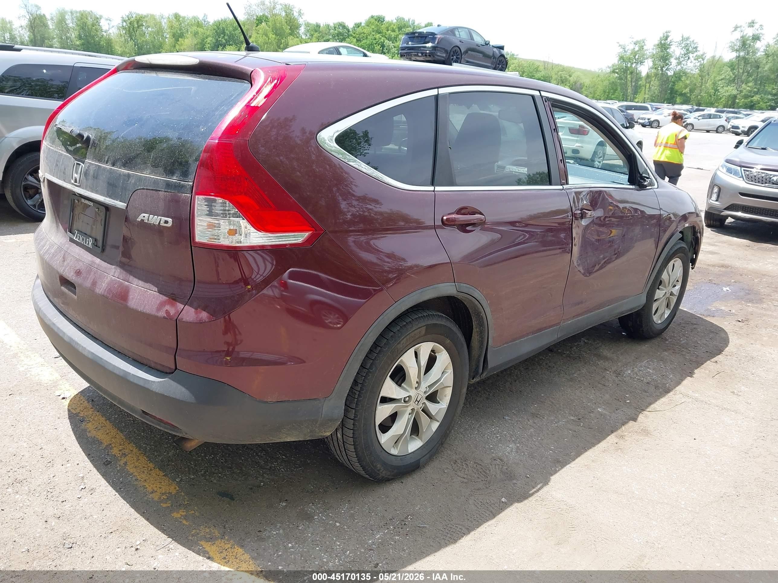 2014 Honda Cr-v Ex Фиолетовый vin: 5J6RM4H59EL030861