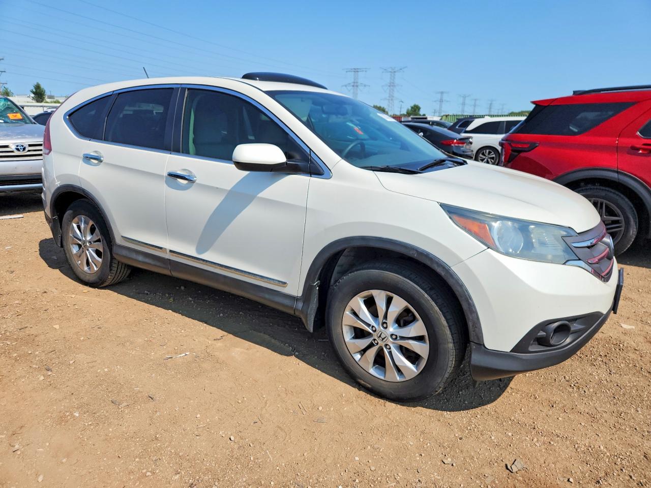 2014 Honda Cr-v Ex White vin: 5J6RM4H59EL062872