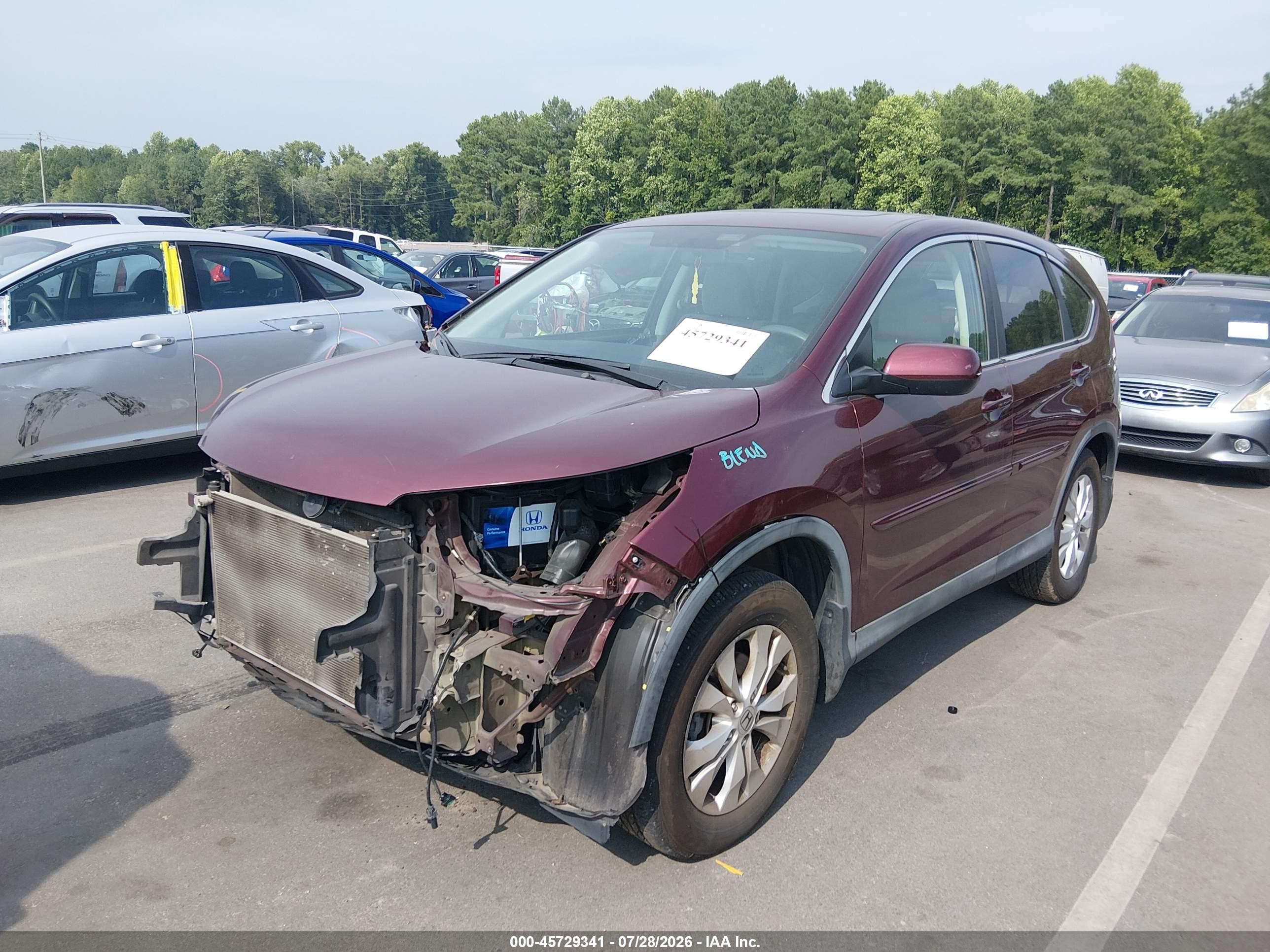 2014 Honda Cr-v Ex Burgundy vin: 5J6RM4H59EL098867