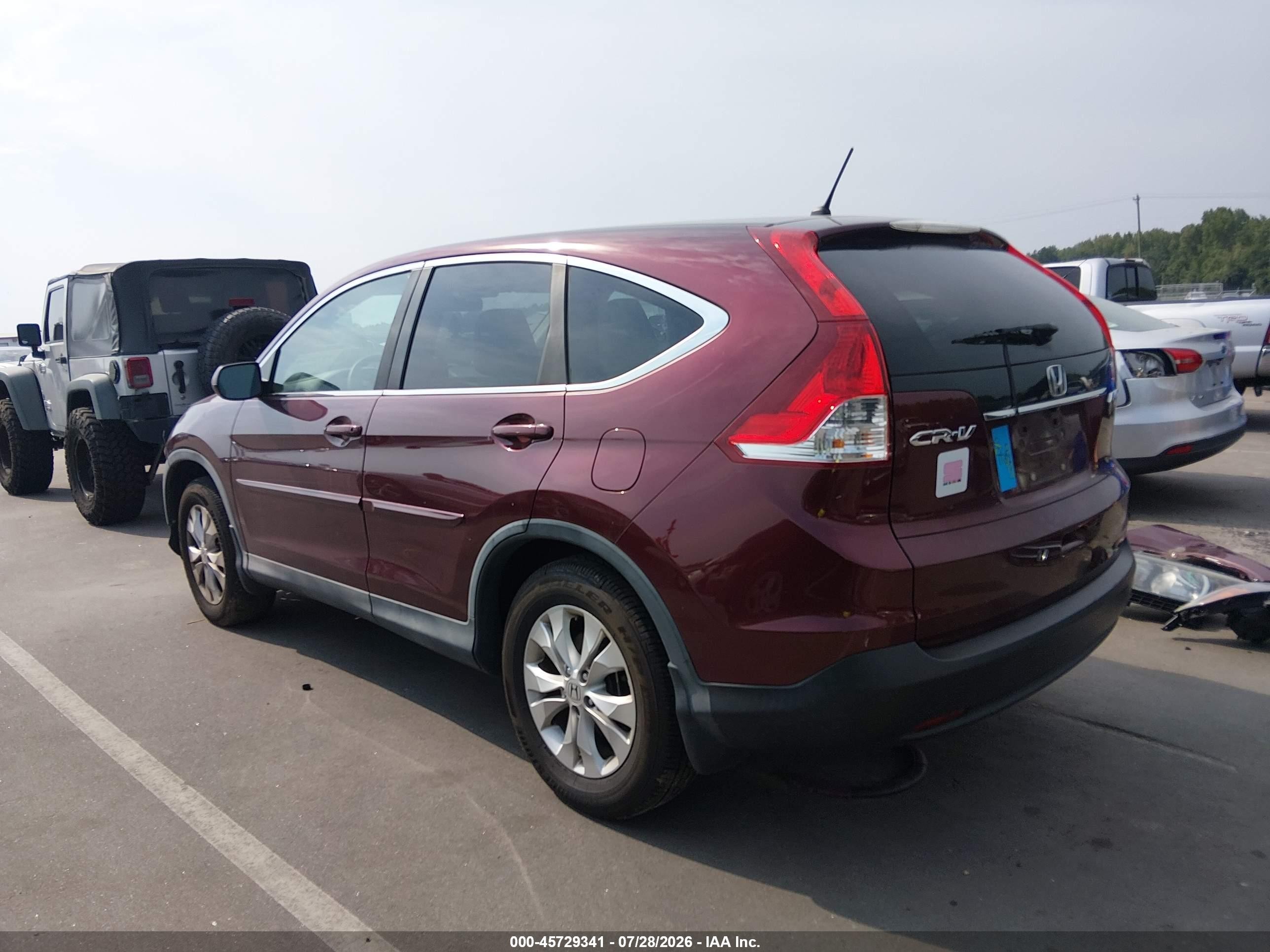 2014 Honda Cr-v Ex Burgundy vin: 5J6RM4H59EL098867