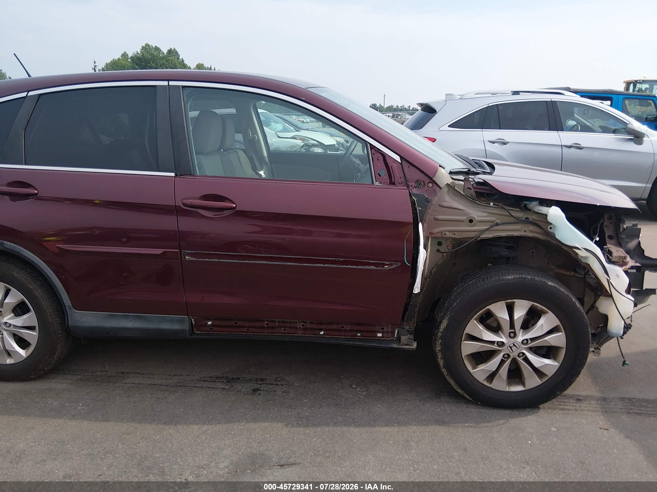 2014 Honda Cr-v Ex Burgundy vin: 5J6RM4H59EL098867