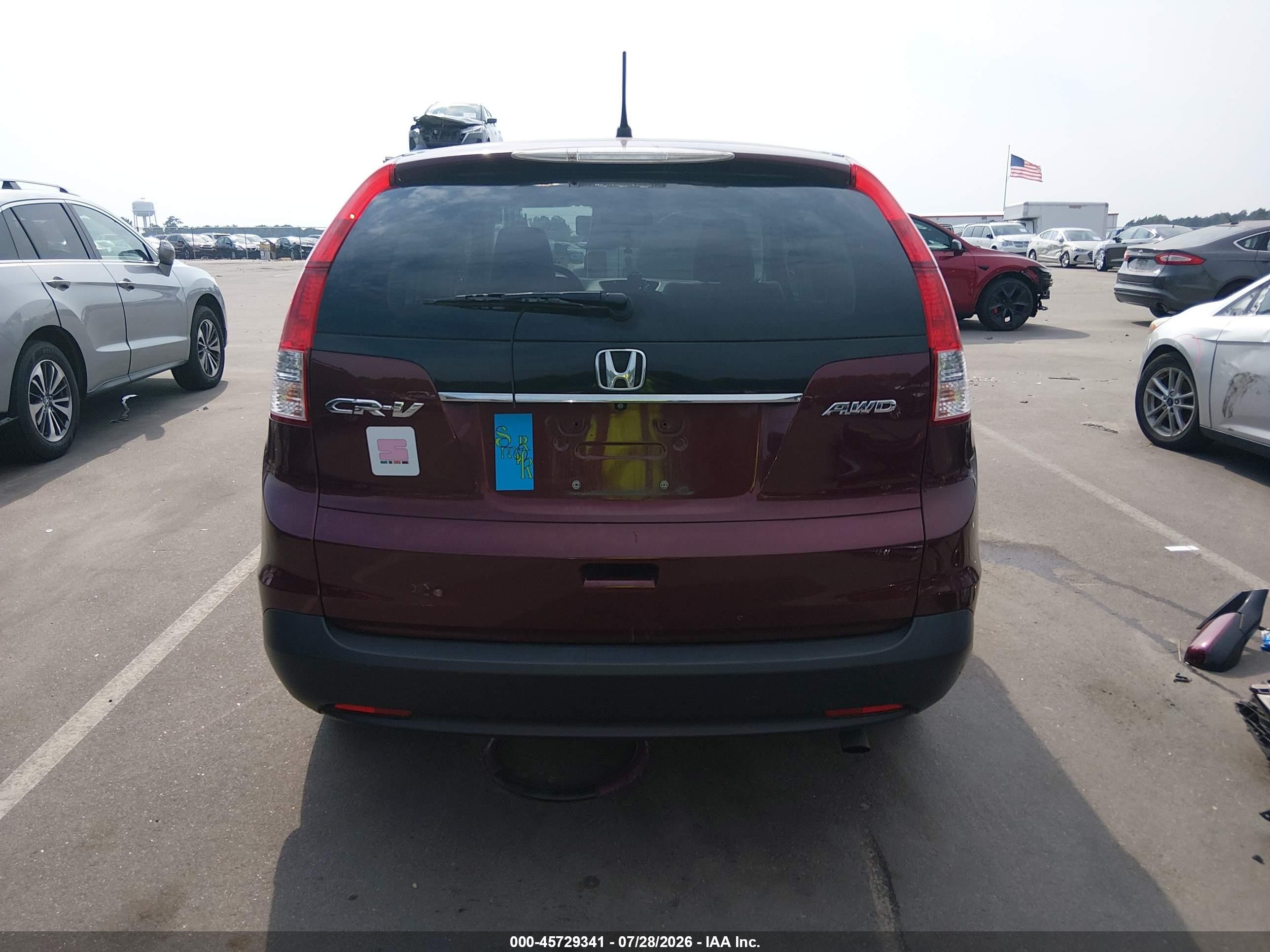 2014 Honda Cr-v Ex Burgundy vin: 5J6RM4H59EL098867