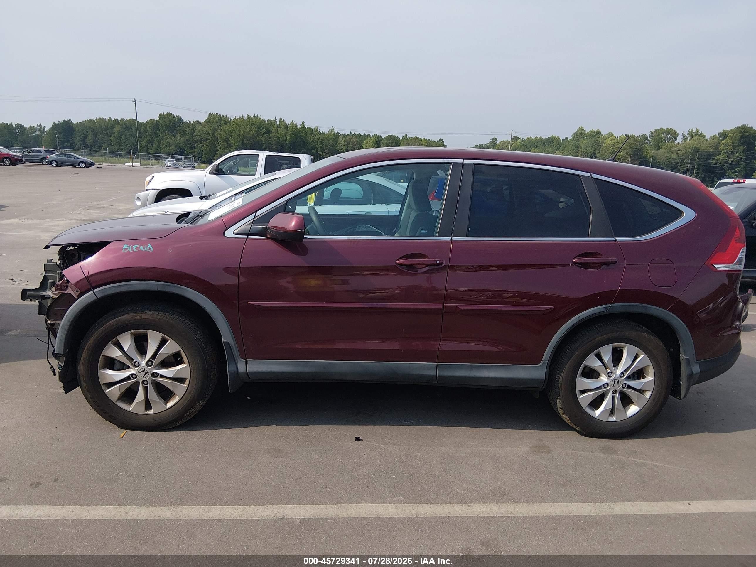 2014 Honda Cr-v Ex Burgundy vin: 5J6RM4H59EL098867