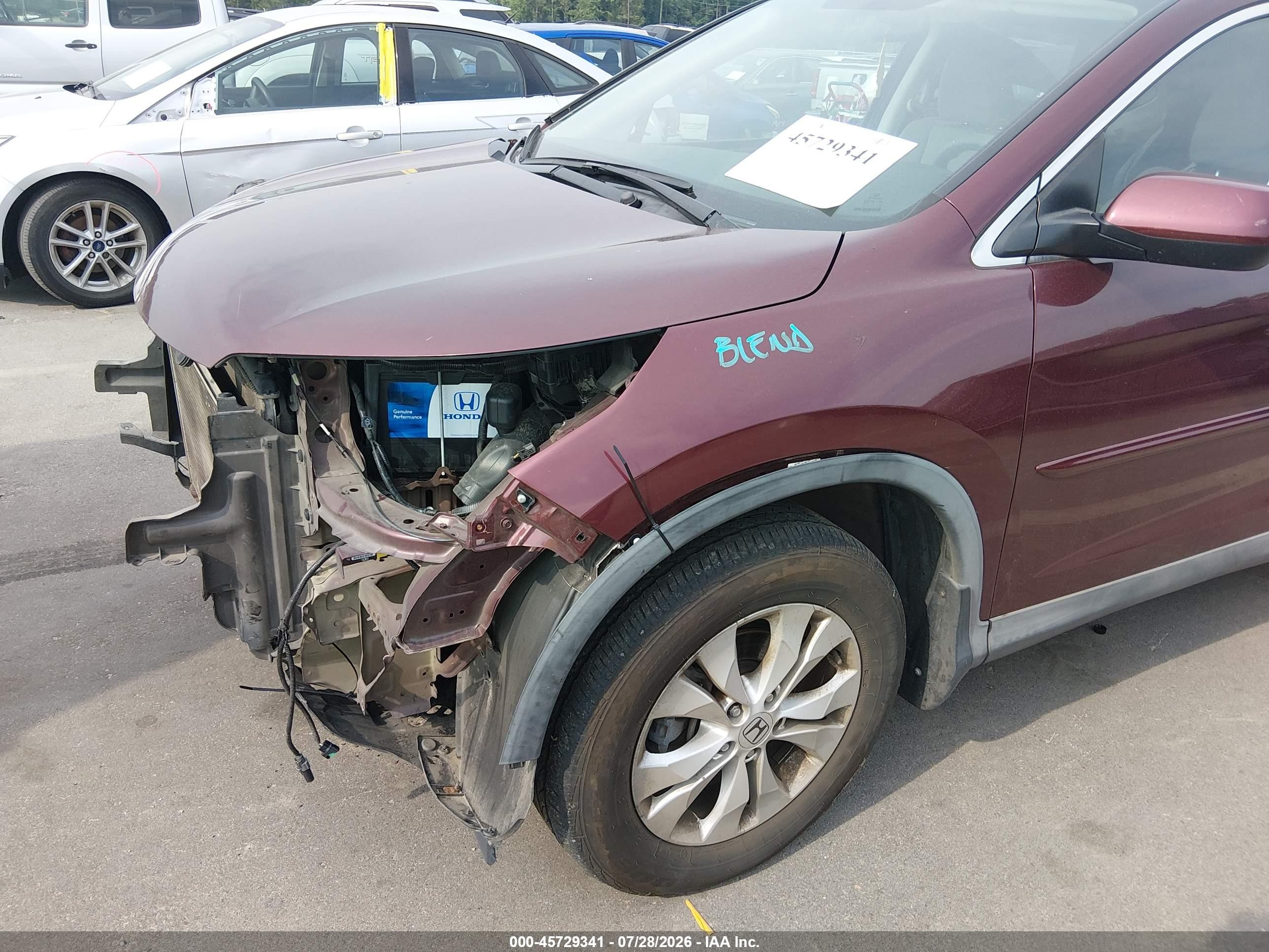 2014 Honda Cr-v Ex Burgundy vin: 5J6RM4H59EL098867