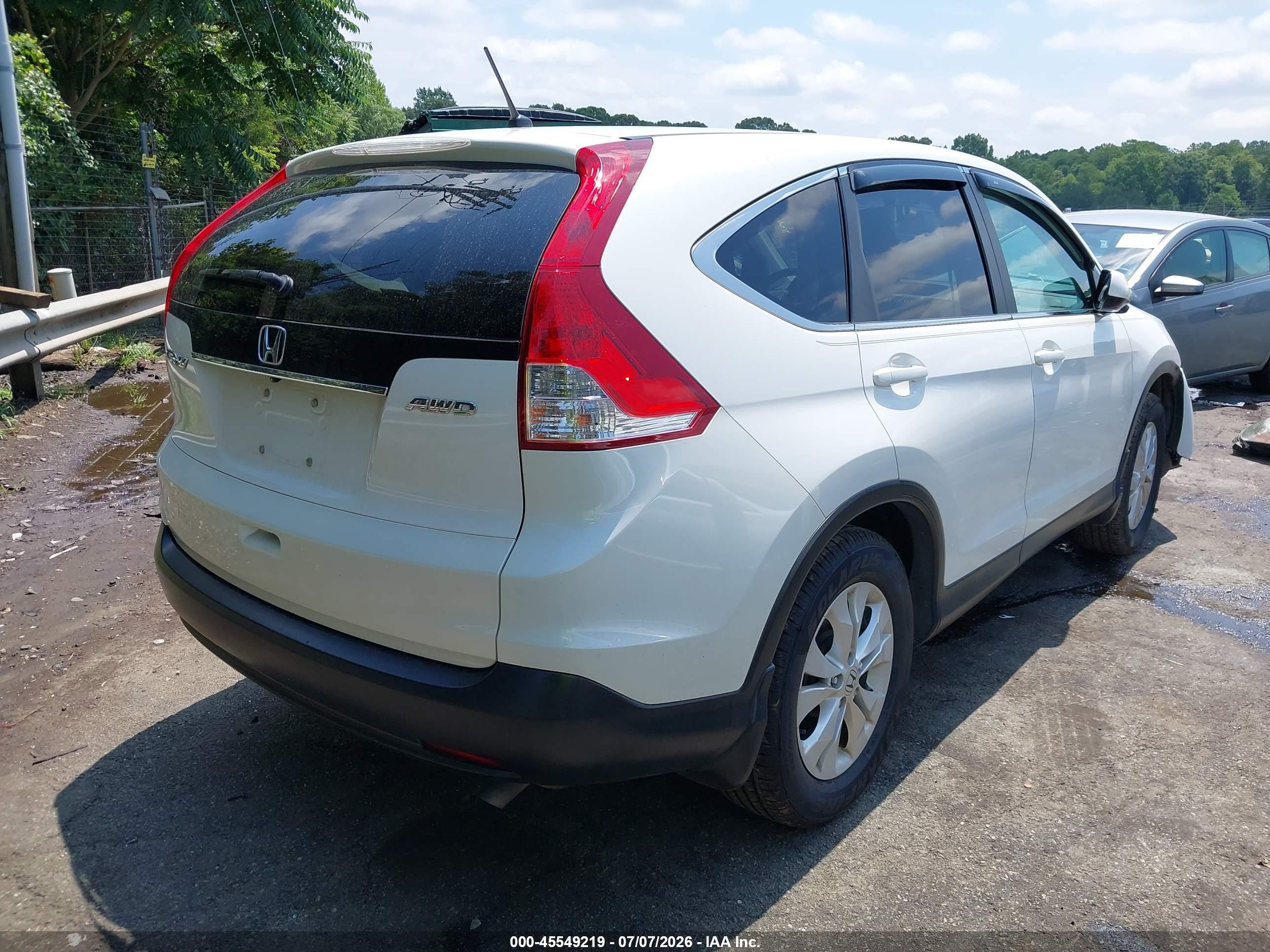 2014 Honda Cr-v Ex White vin: 5J6RM4H59EL102755