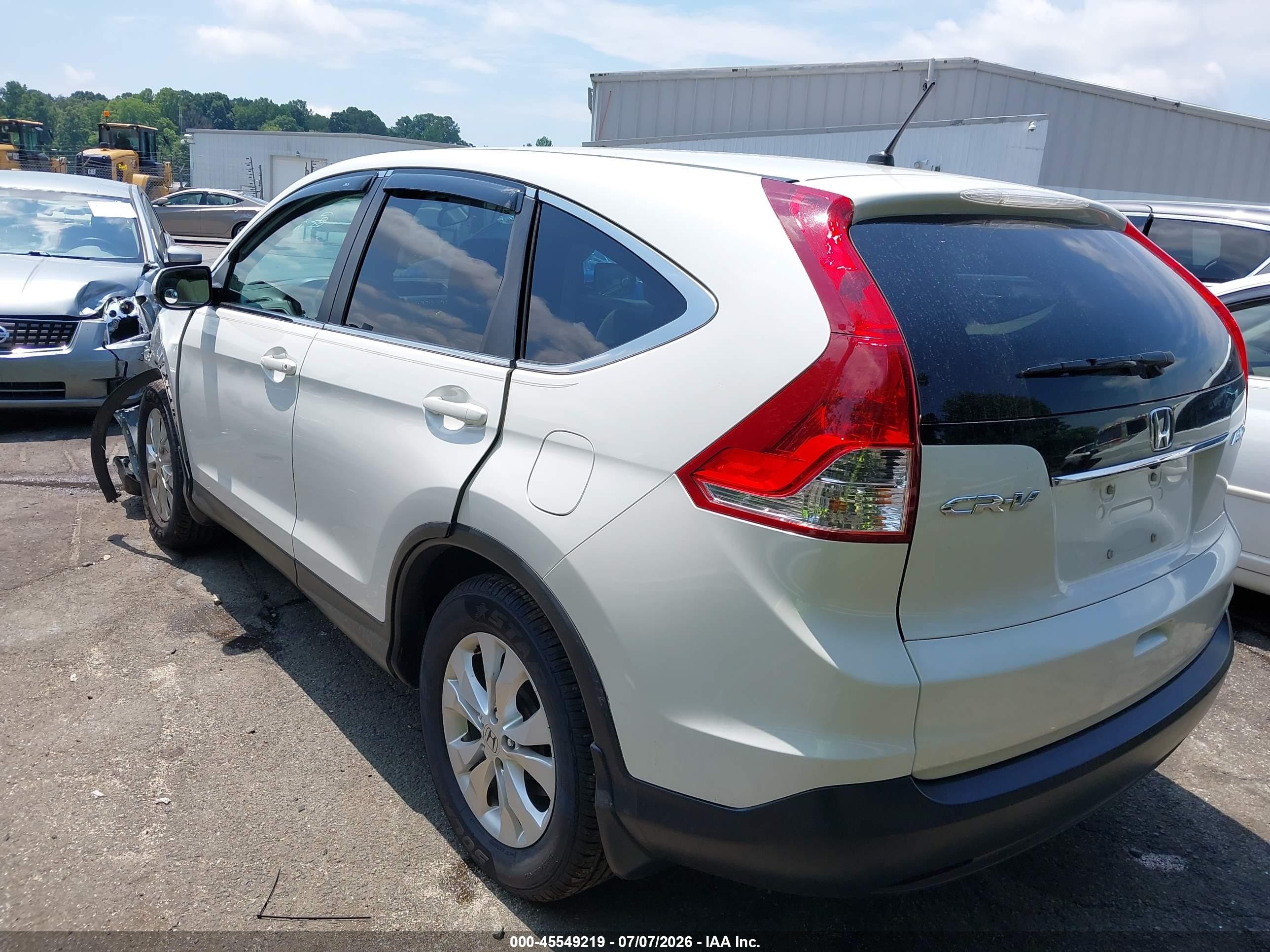 2014 Honda Cr-v Ex White vin: 5J6RM4H59EL102755