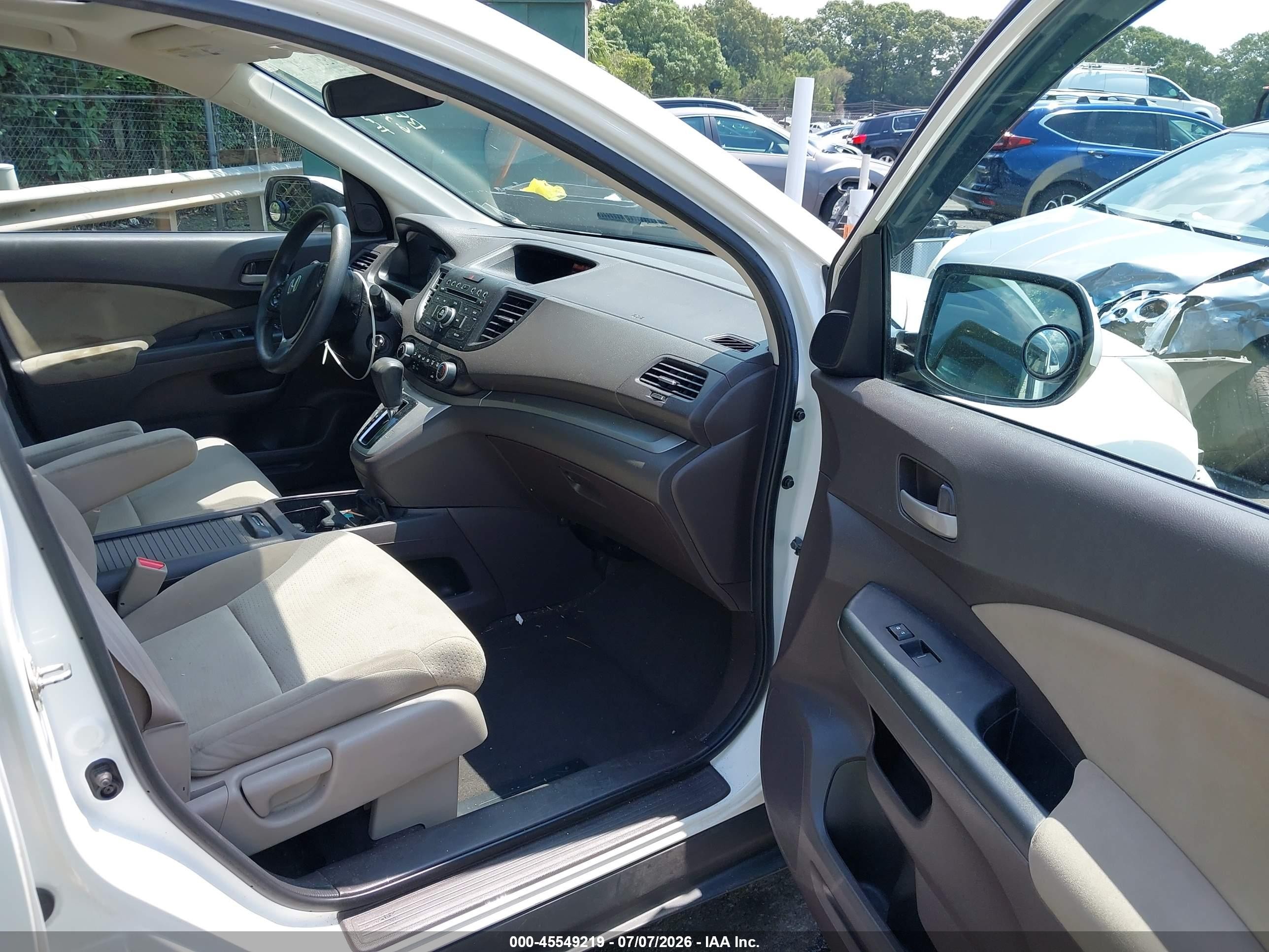 2014 Honda Cr-v Ex White vin: 5J6RM4H59EL102755