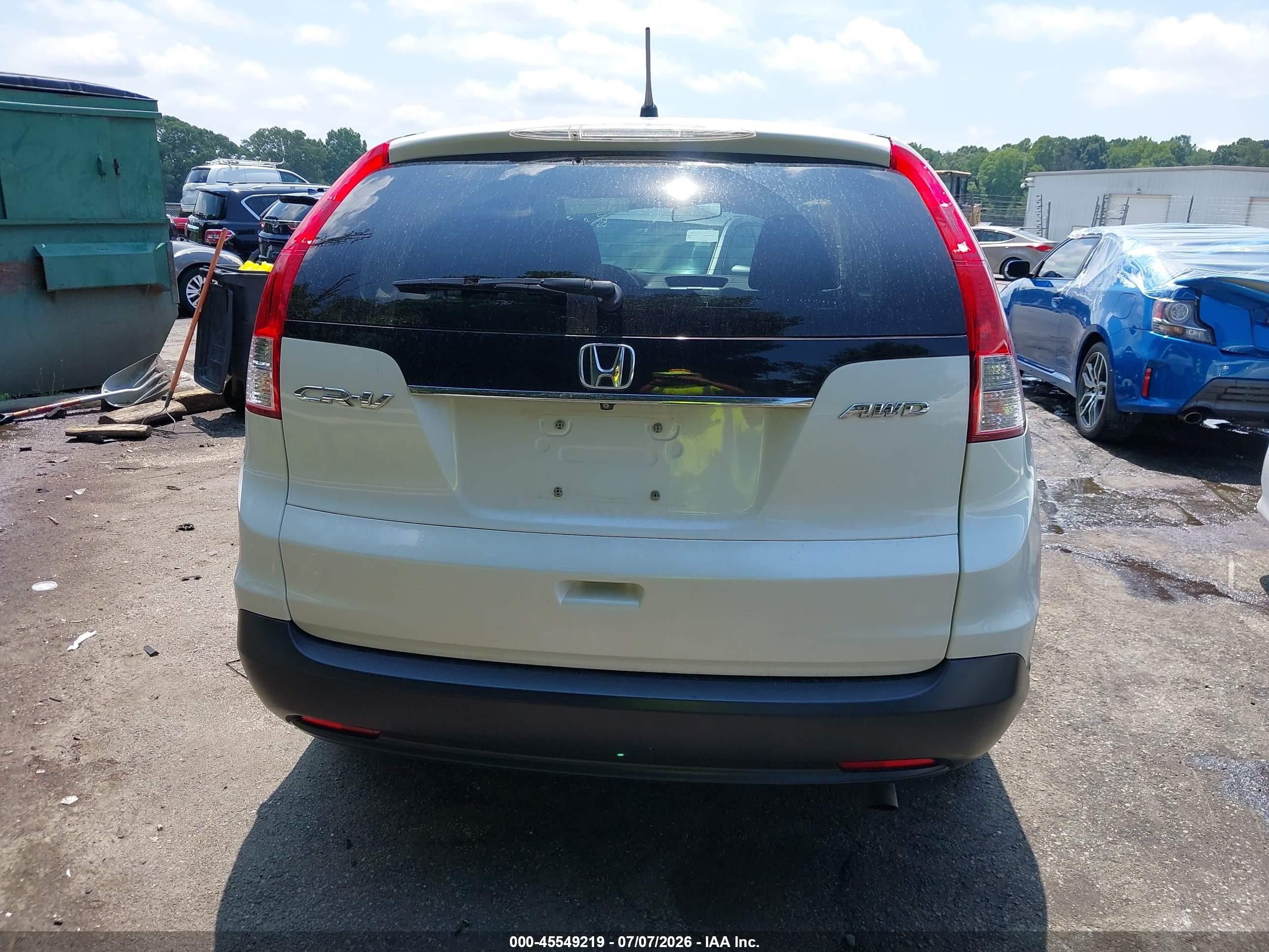 2014 Honda Cr-v Ex White vin: 5J6RM4H59EL102755