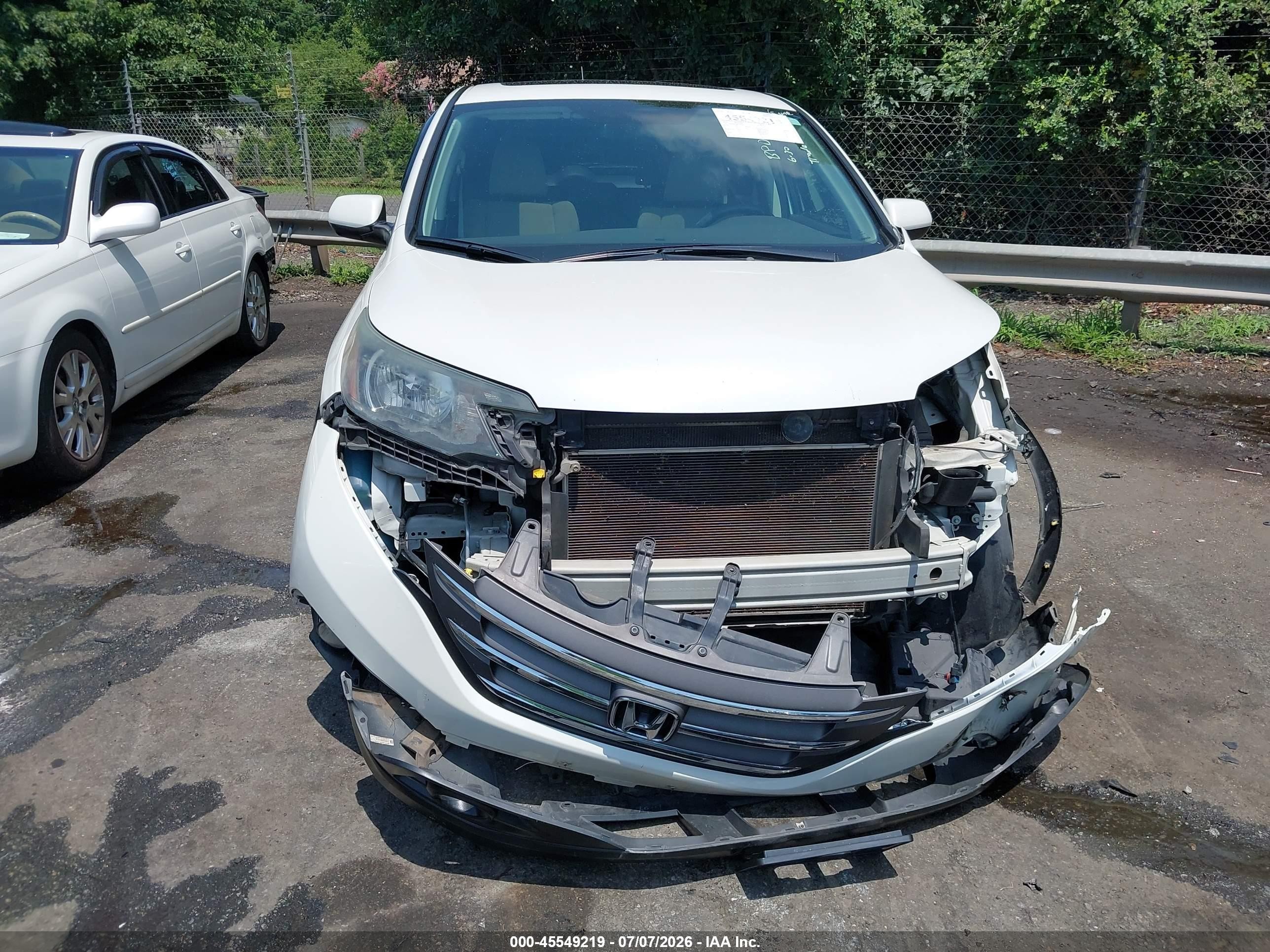 2014 Honda Cr-v Ex White vin: 5J6RM4H59EL102755