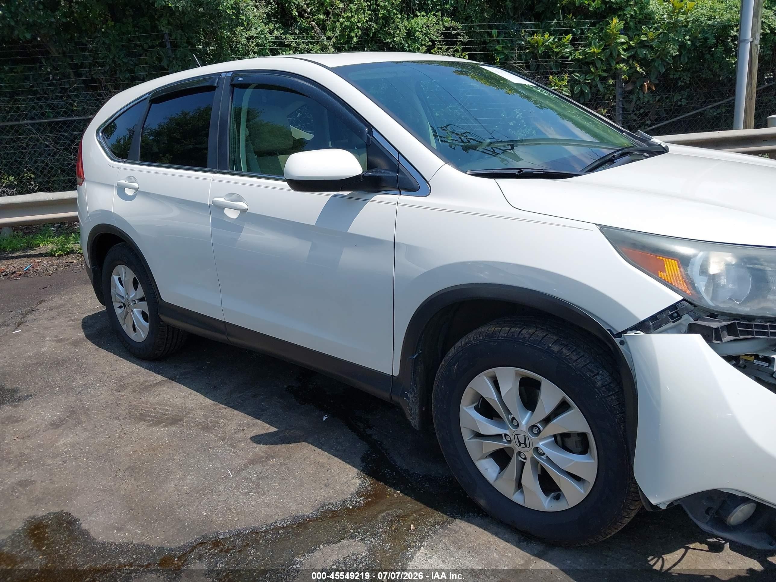 2014 Honda Cr-v Ex White vin: 5J6RM4H59EL102755