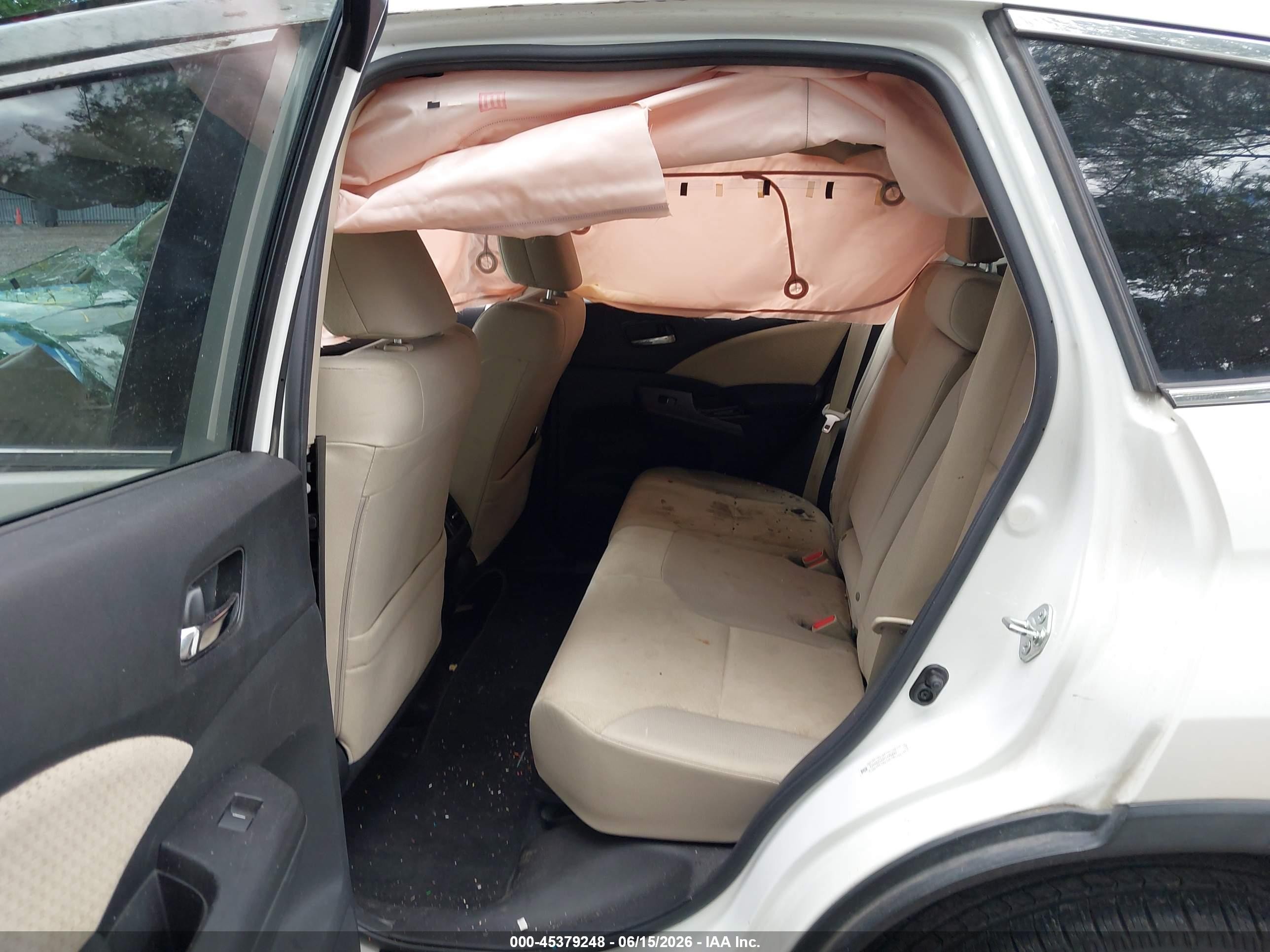 2015 Honda Cr-v Ex White vin: 5J6RM4H59FL086882