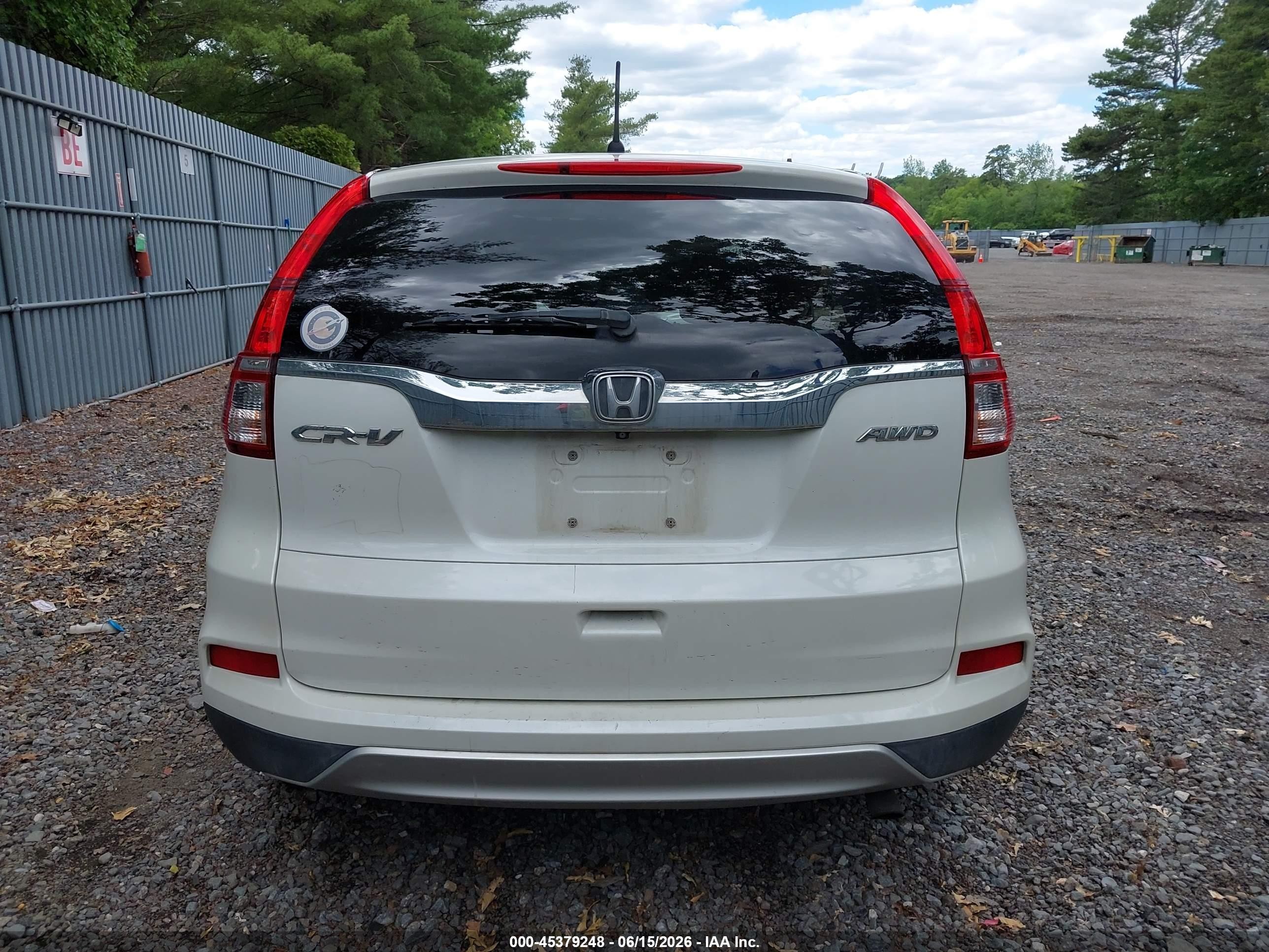 2015 Honda Cr-v Ex White vin: 5J6RM4H59FL086882