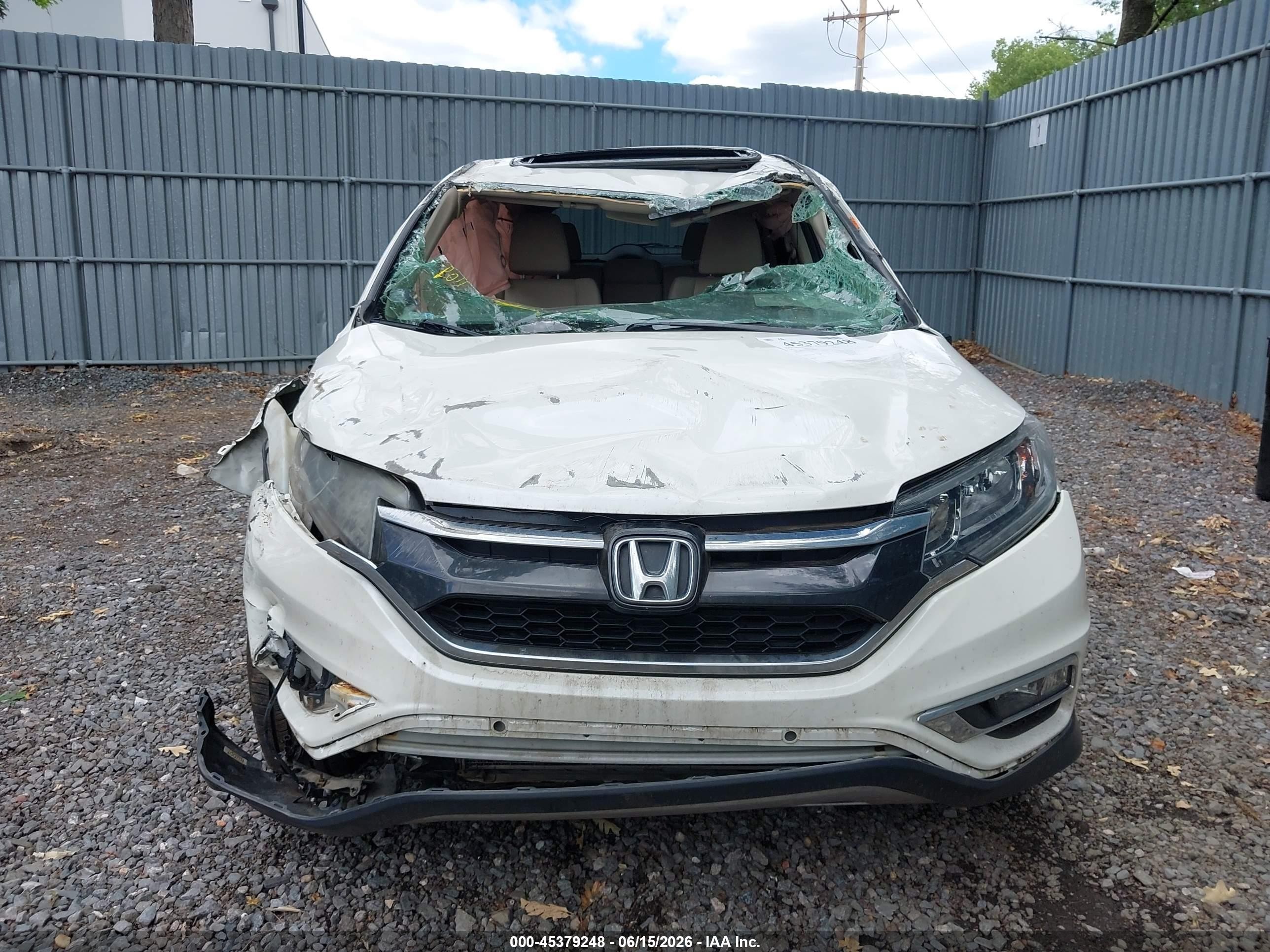 2015 Honda Cr-v Ex White vin: 5J6RM4H59FL086882