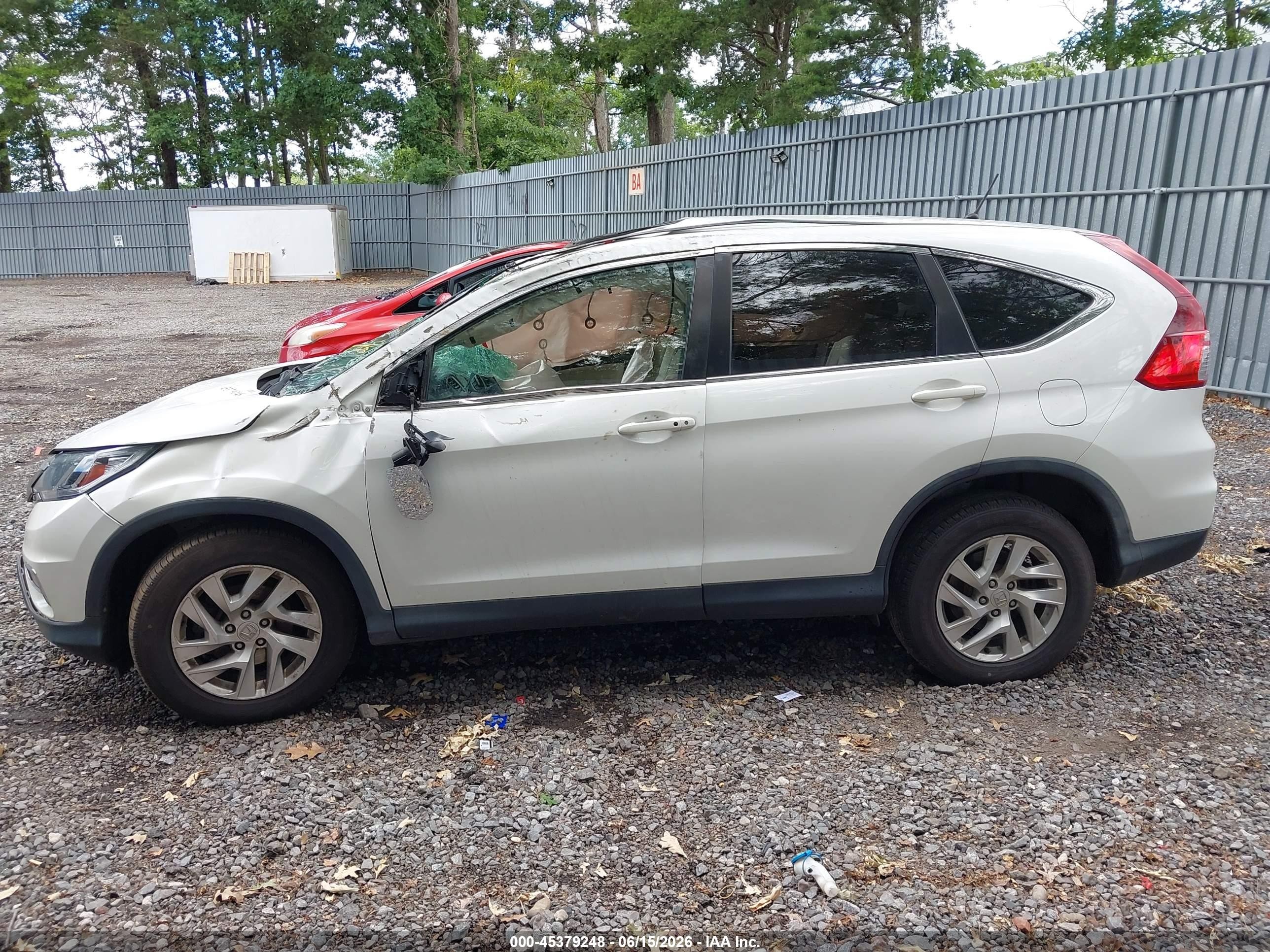 2015 Honda Cr-v Ex White vin: 5J6RM4H59FL086882