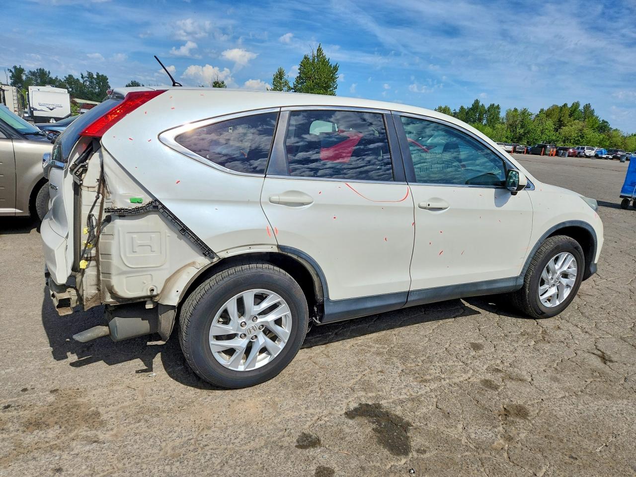 2015 Honda Cr-v Ex White vin: 5J6RM4H59FL103020